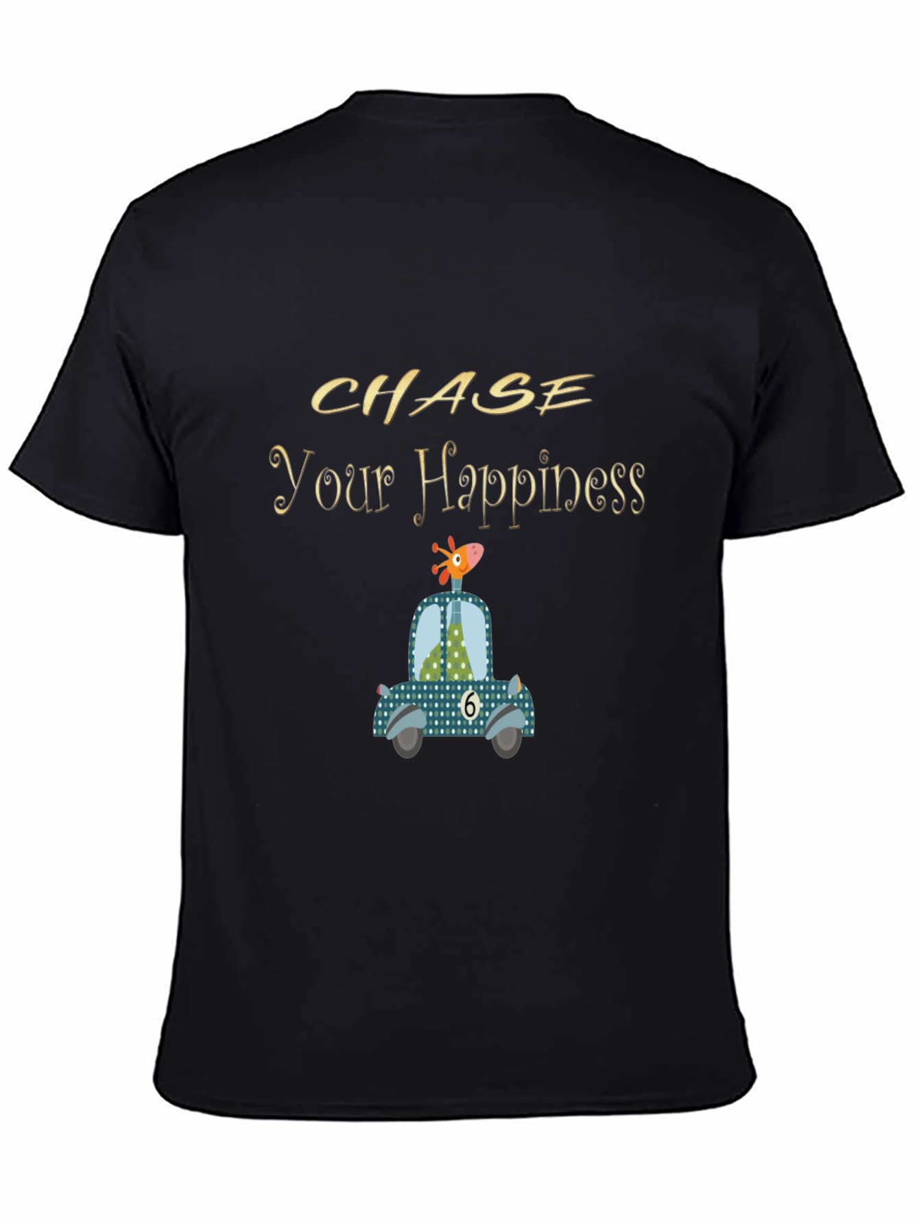 Black Chase Your Happiness Graphic Tee view 4
