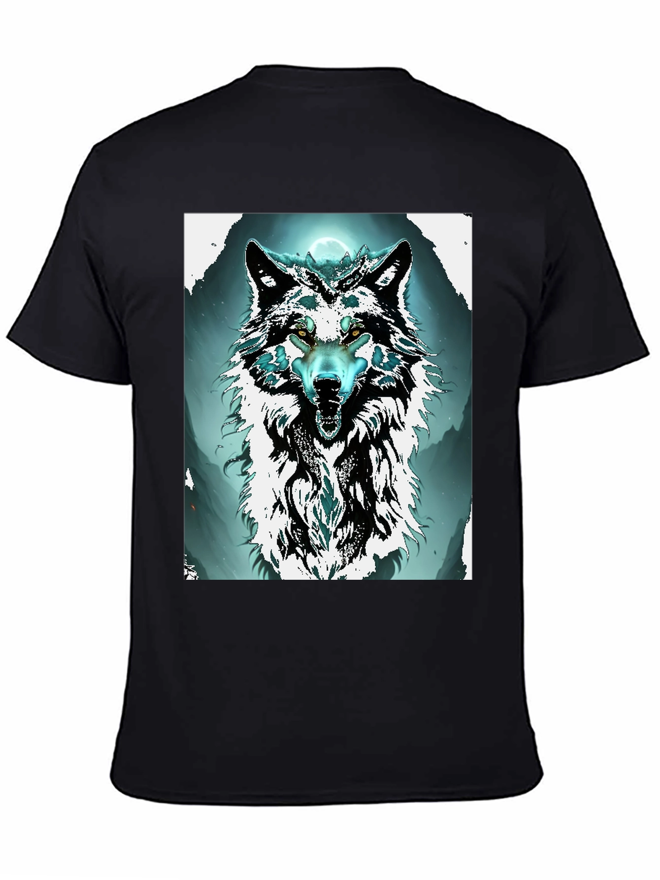 Black Wolf Graphic Tee - Black Cotton Blend view 4