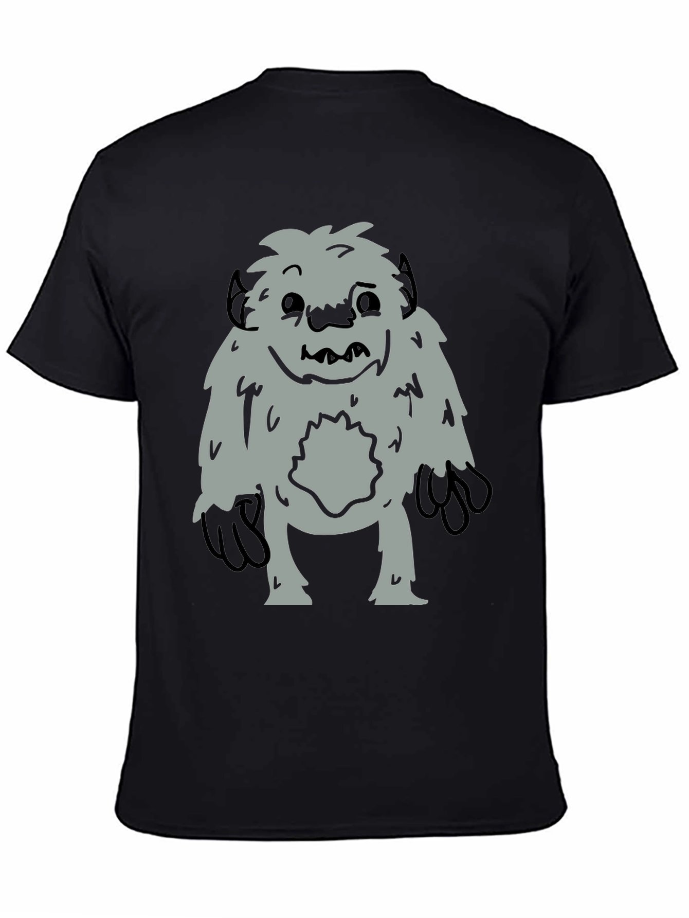 Fun Bigfoot Graphic Tee - Black Cotton Blend - 4