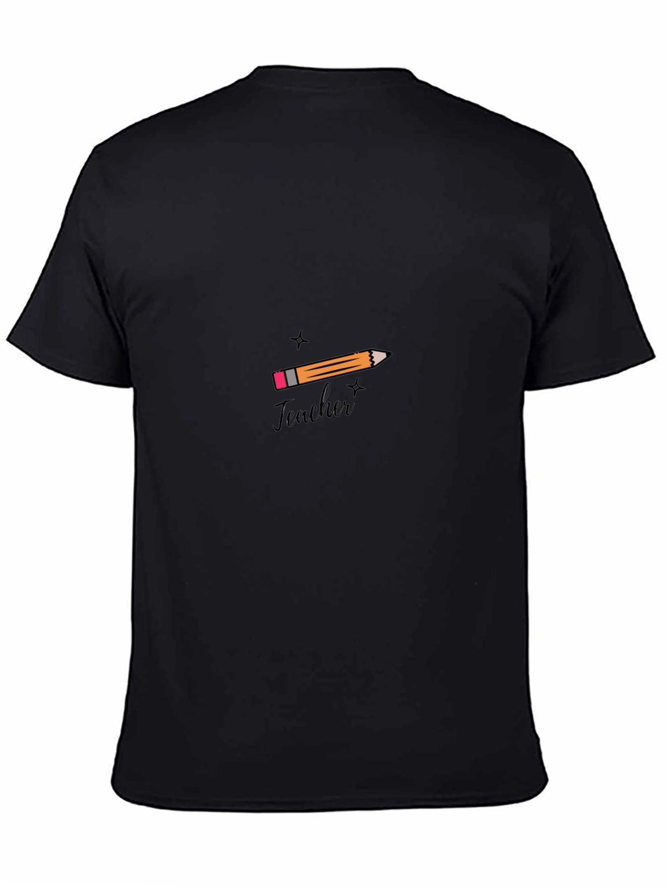 Black Teacher Pencil Graphic T-Shirt view 4