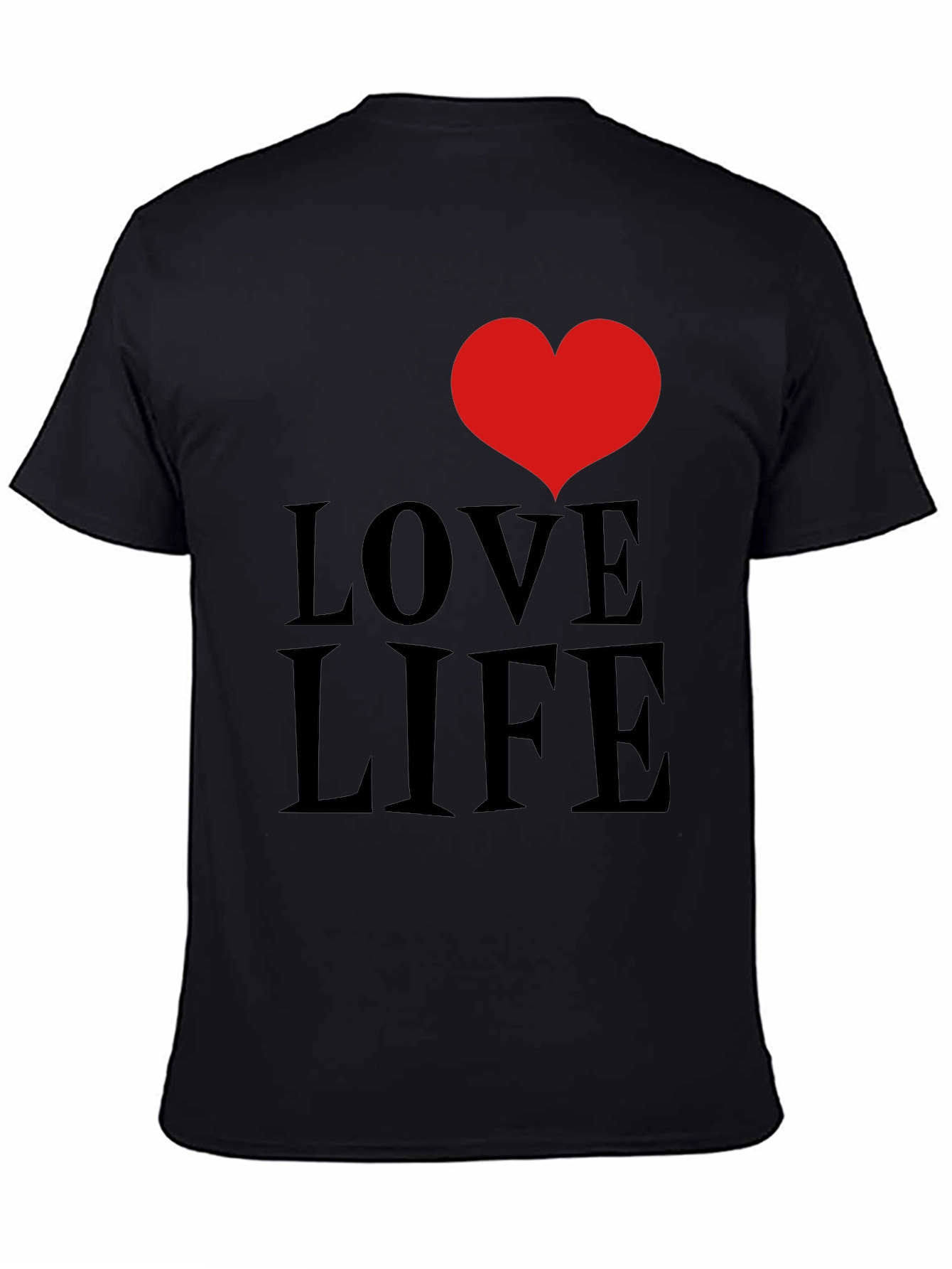 Black Love Life Graphic Tee - Black Cotton Comfort view 4