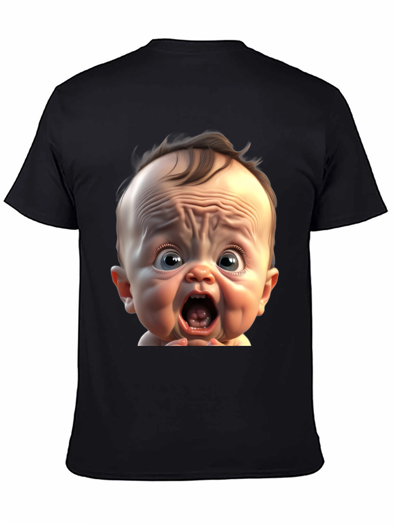 Black Funny Baby Face Black T-Shirt view 4