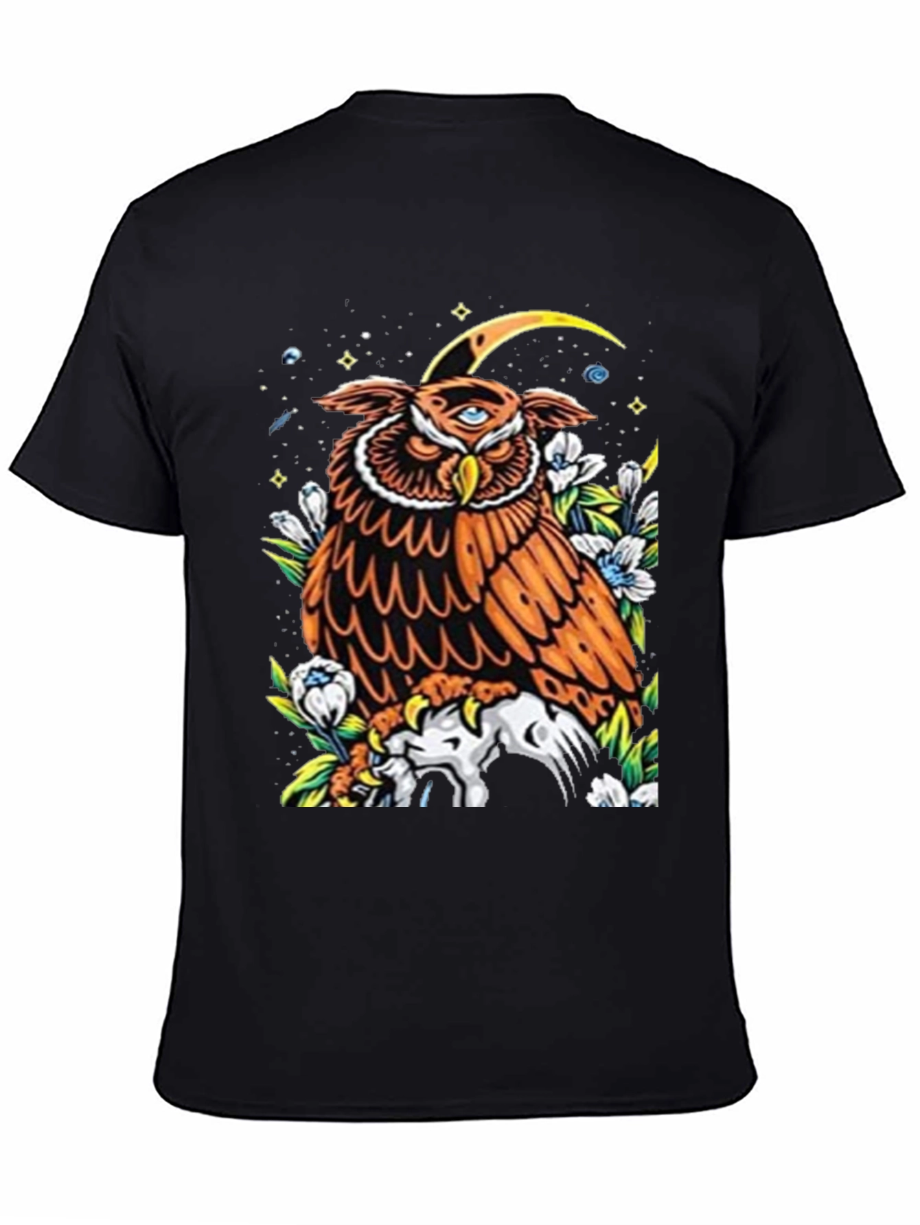 Black Mystic Owl Graphic Tee - Third Eye Design view 4