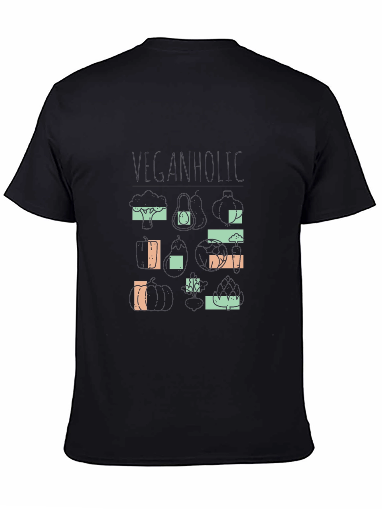 Black Veganholic T-Shirt - Stylish Vegan Apparel view 4