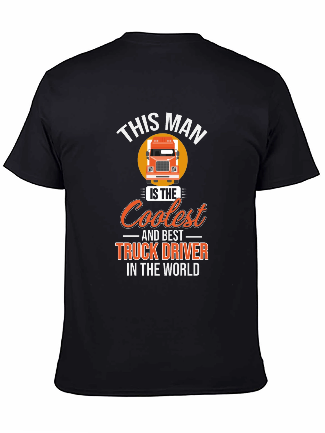 Black Coolest Truck Driver T-Shirt - Black Cotton Tee view 4