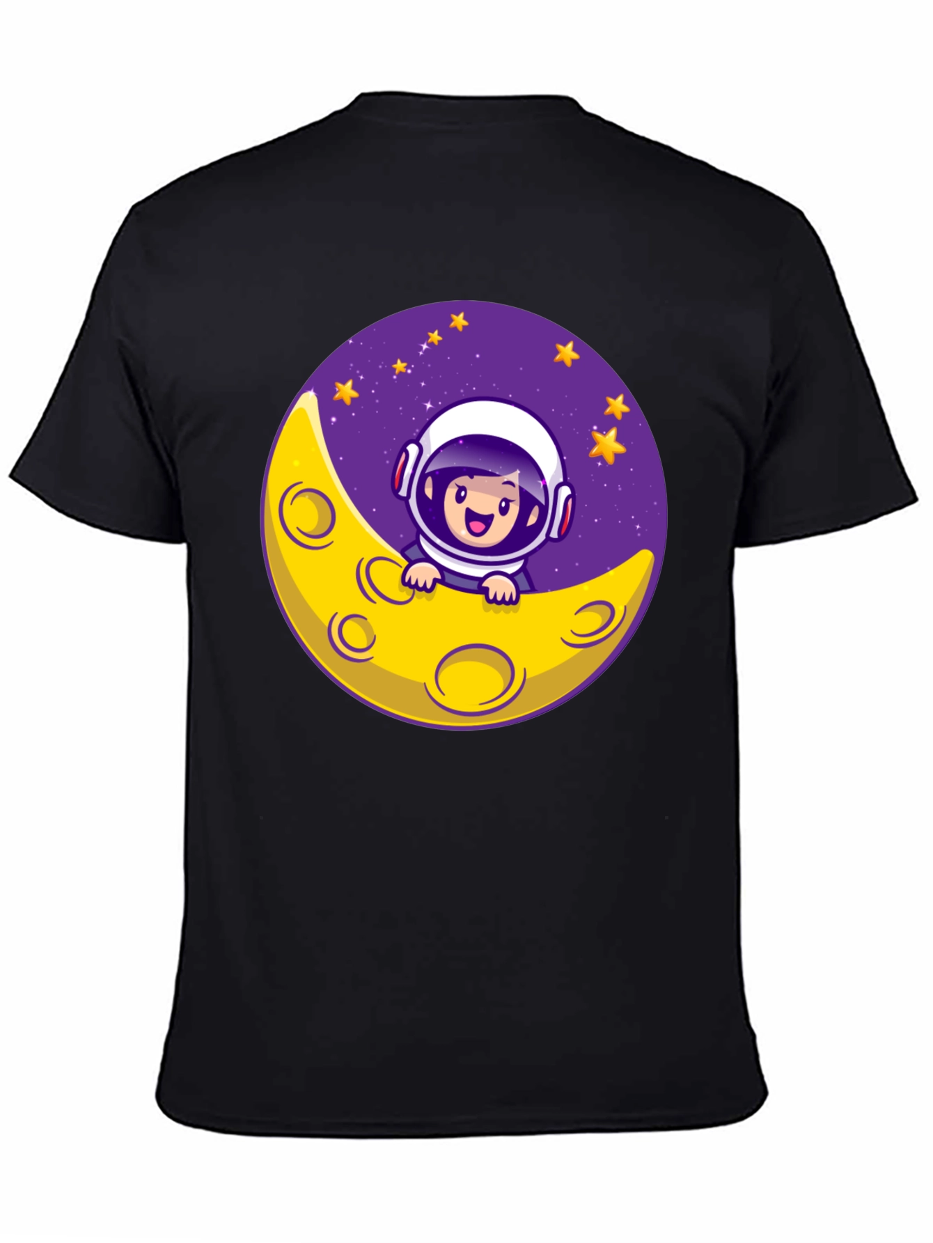 Black Astronaut Moon T-Shirt view 4