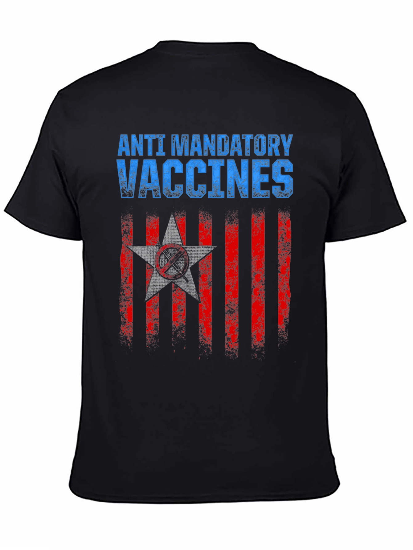 Black Anti Mandatory Vaccines T-Shirt Black Cotton view 4
