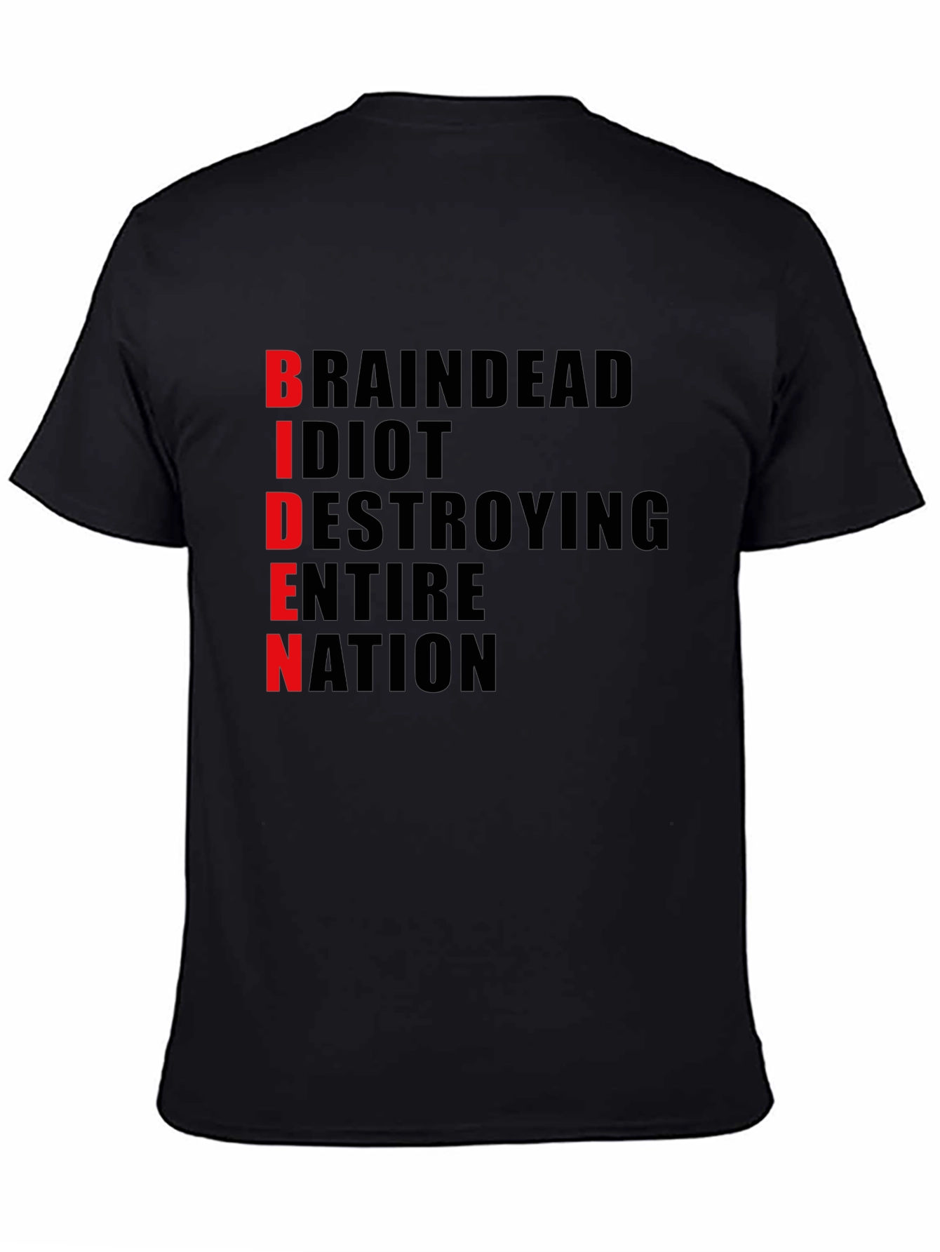 Black Anti-Biden T-Shirt - "BRAINDEAD" Design - Political Statement Tee view 4