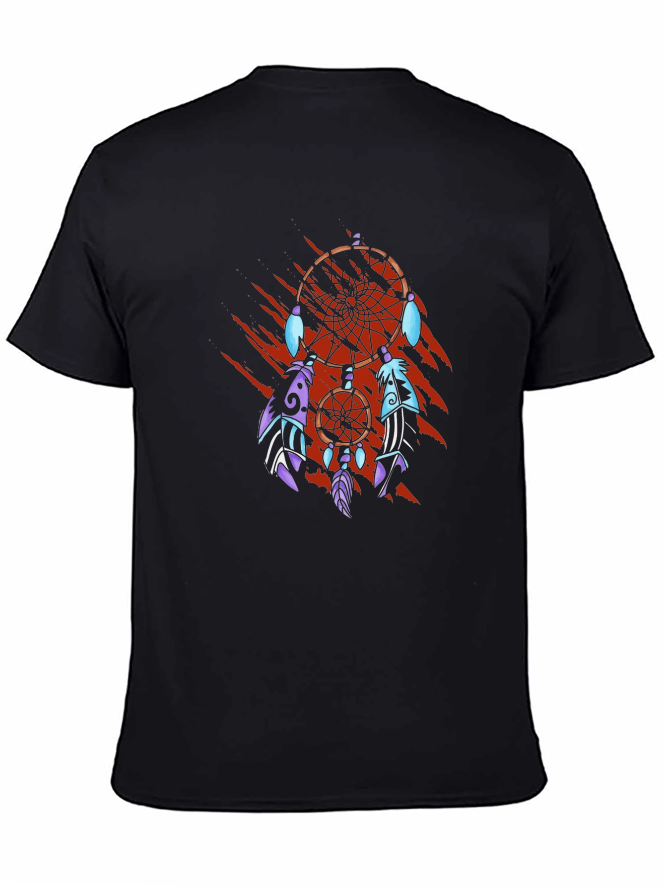 Black Dream Catcher Graphic Tee - Unique Design view 4