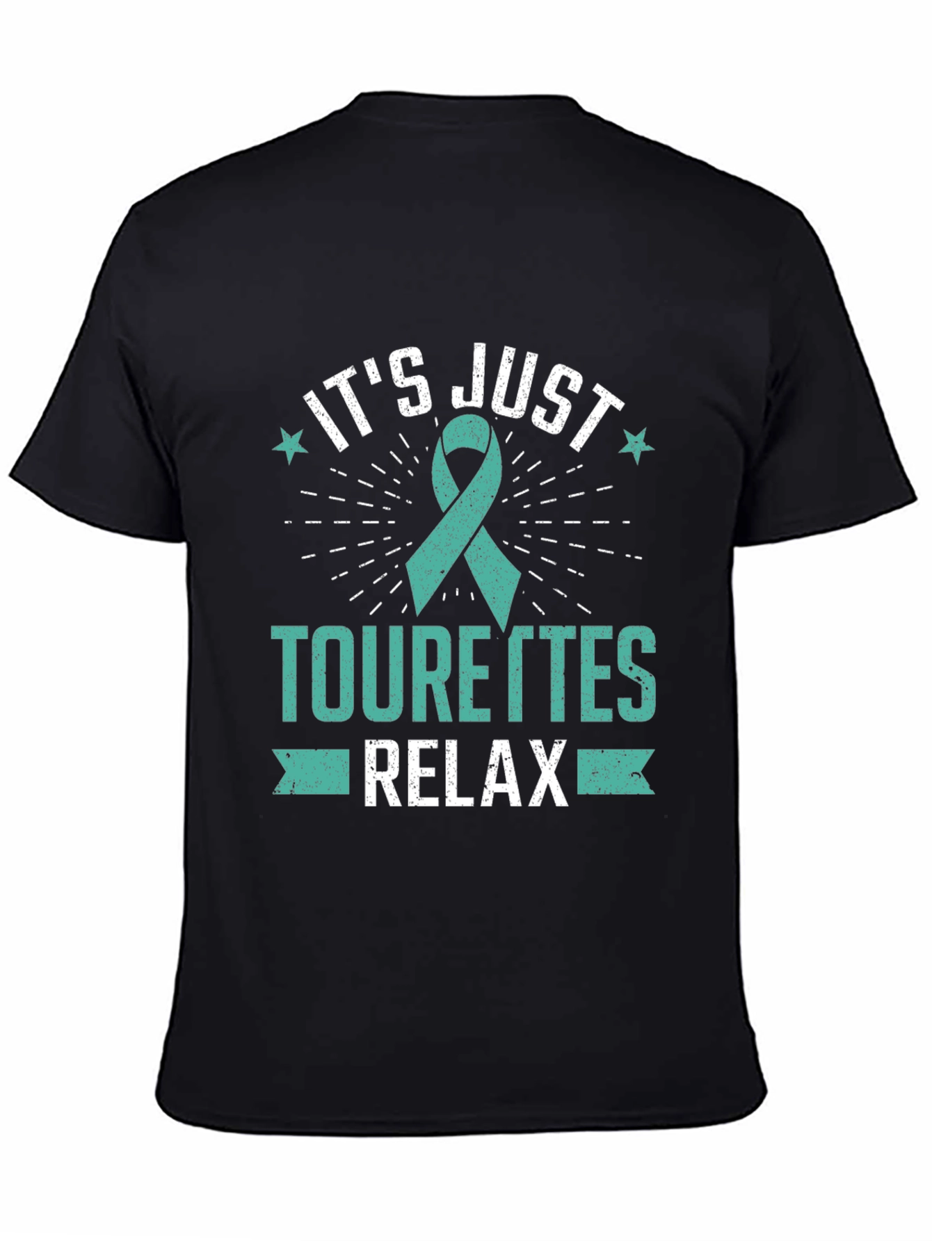 Black Tourette's Awareness T-Shirt - Relax view 4