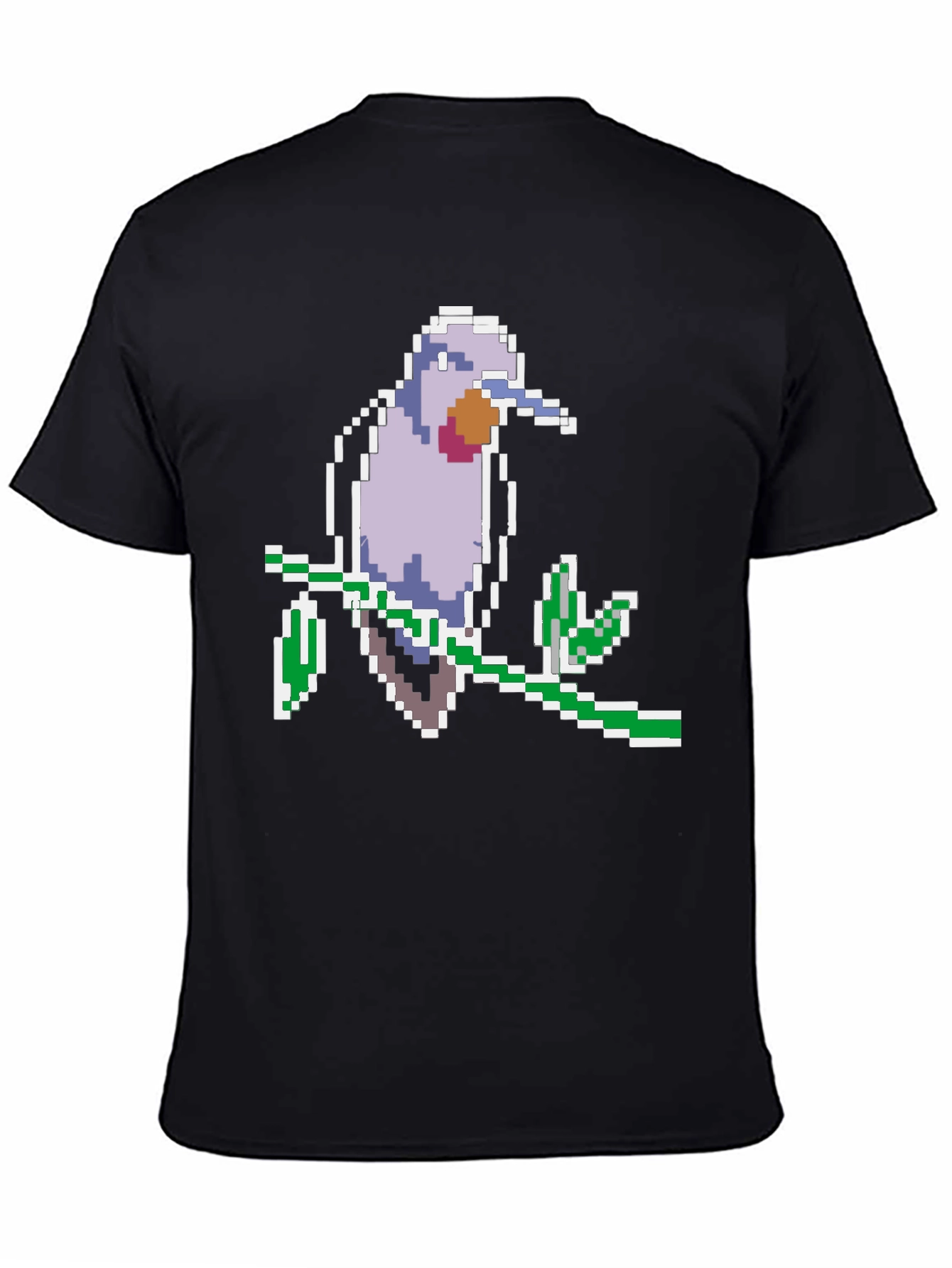 Black Pixel Bird Graphic Tee - Black Cotton Comfort view 4