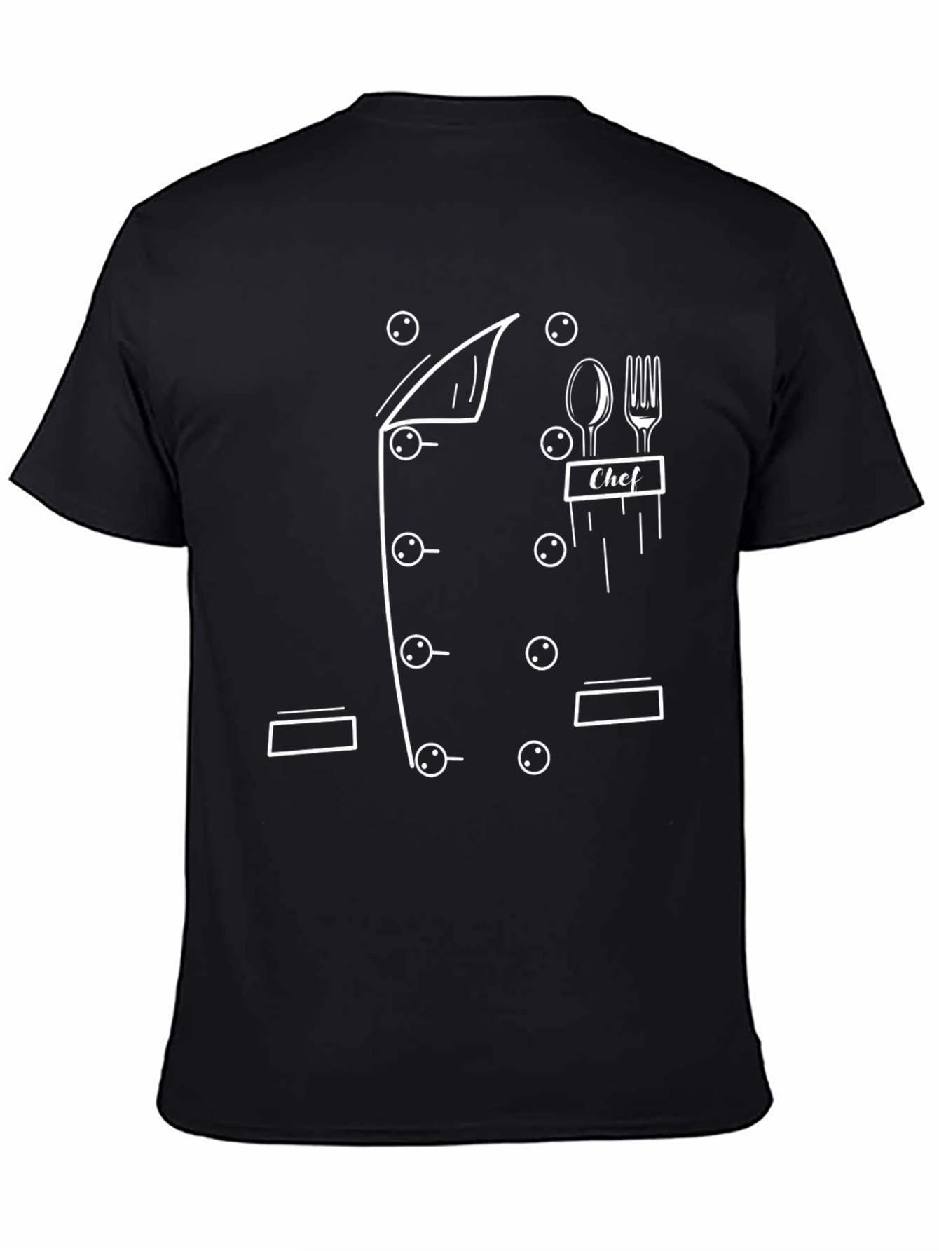 Black Chef Outfit T-Shirt - Funny Costume Tee view 4