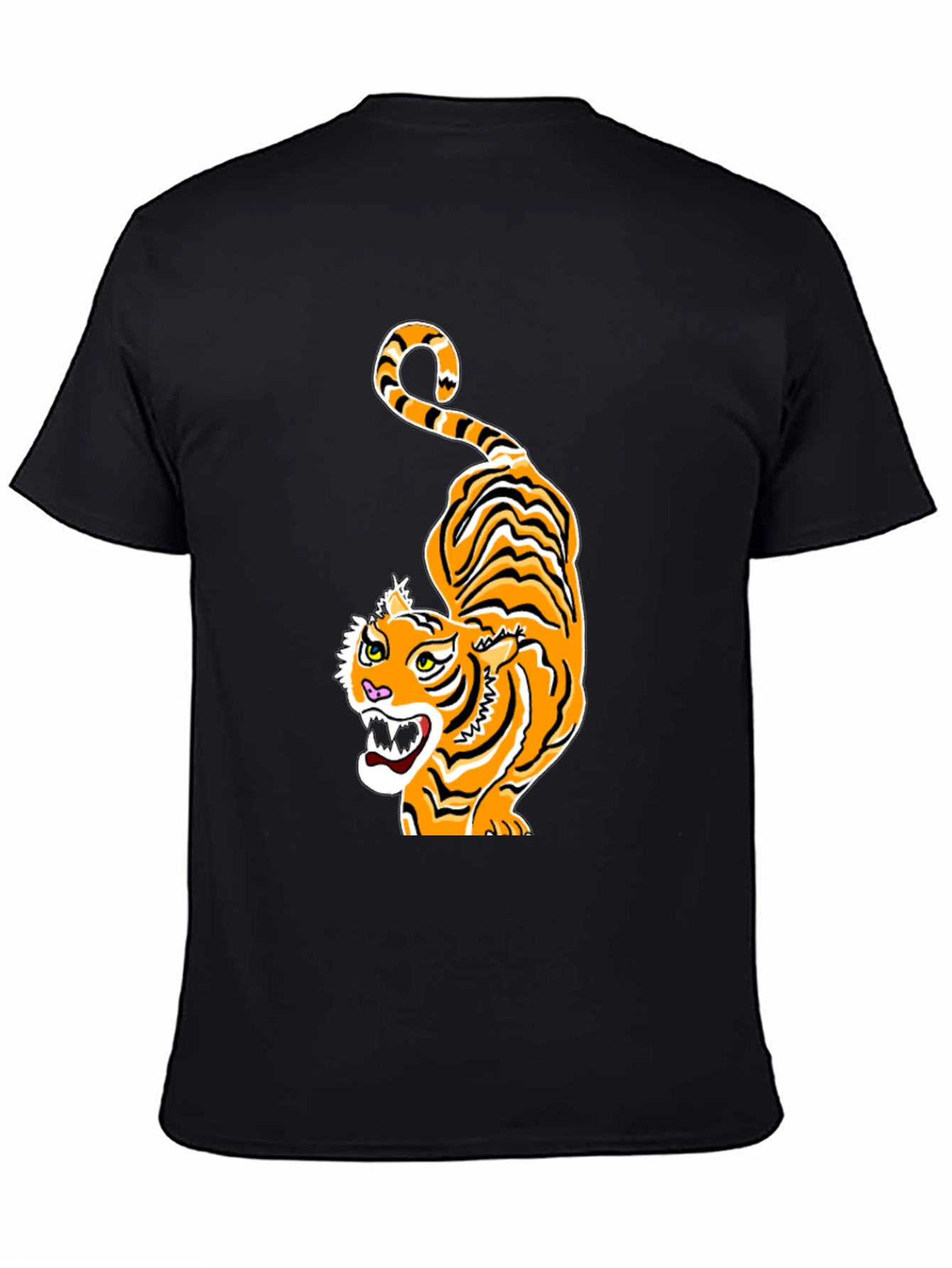 Black Tiger Graphic Tee - Black Crew Neck view 4