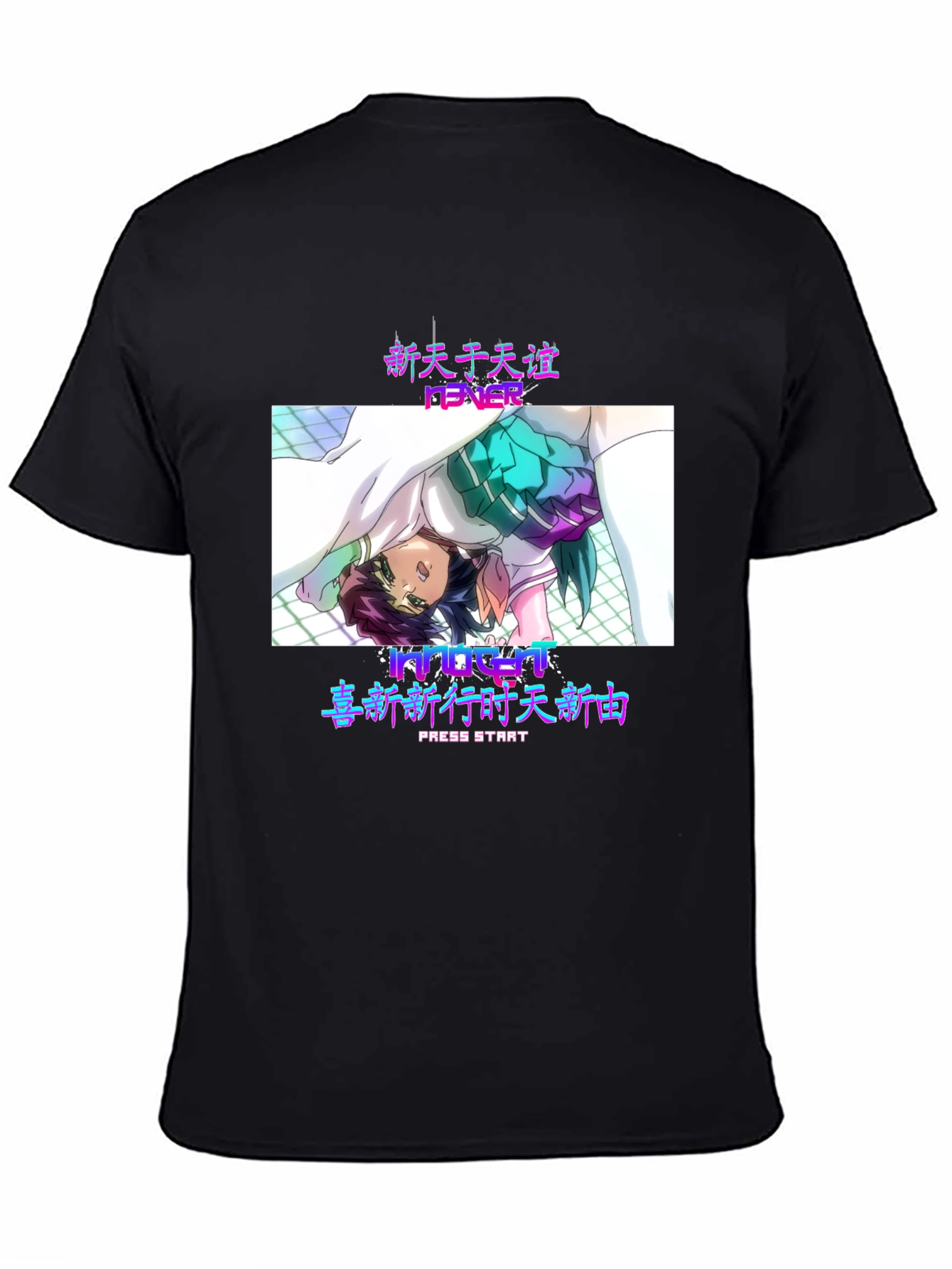 Black Anime Fever Black T-Shirt view 4