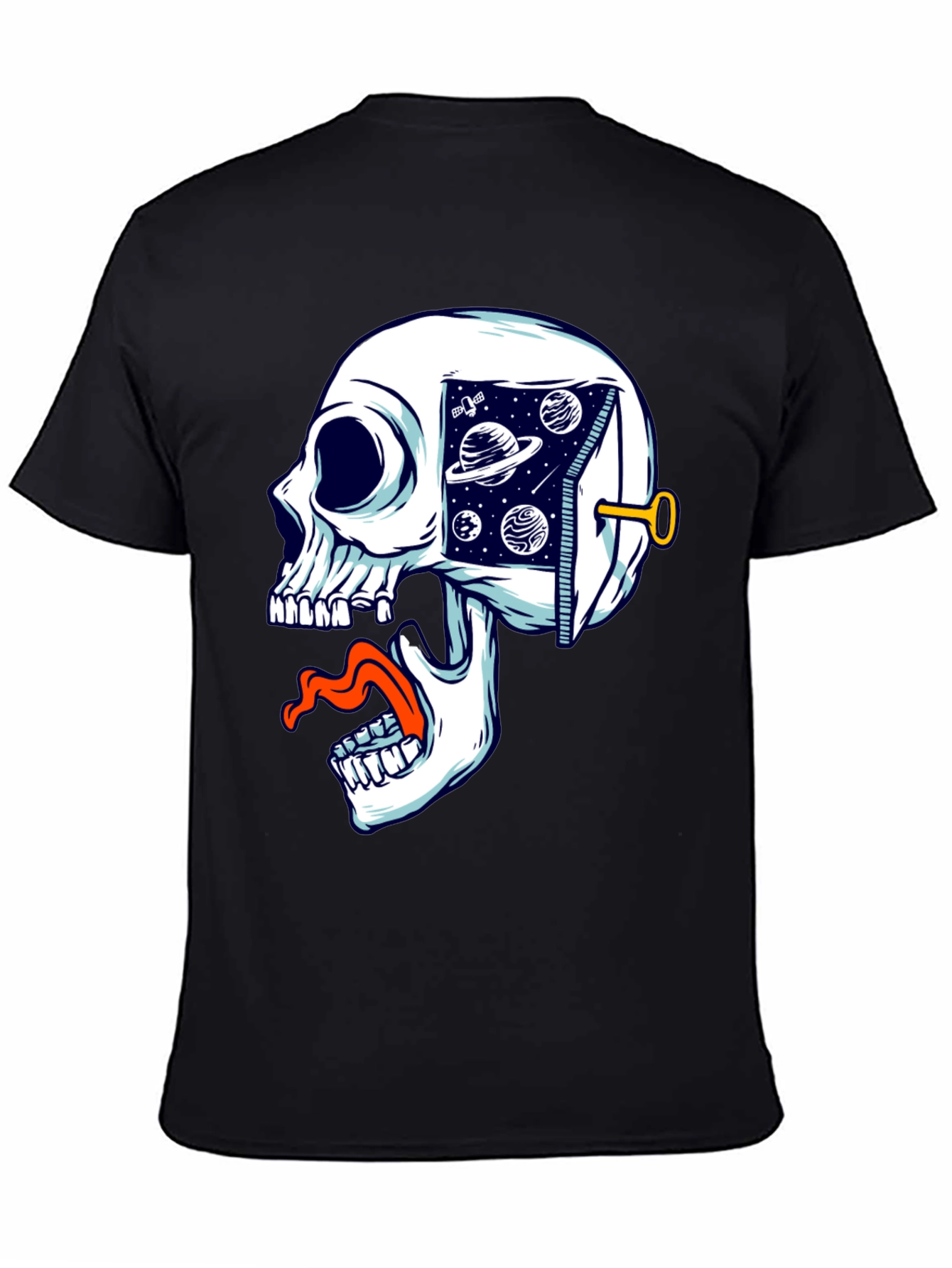 Black Cosmic Skull T-Shirt - Unisex Graphic Tee view 4