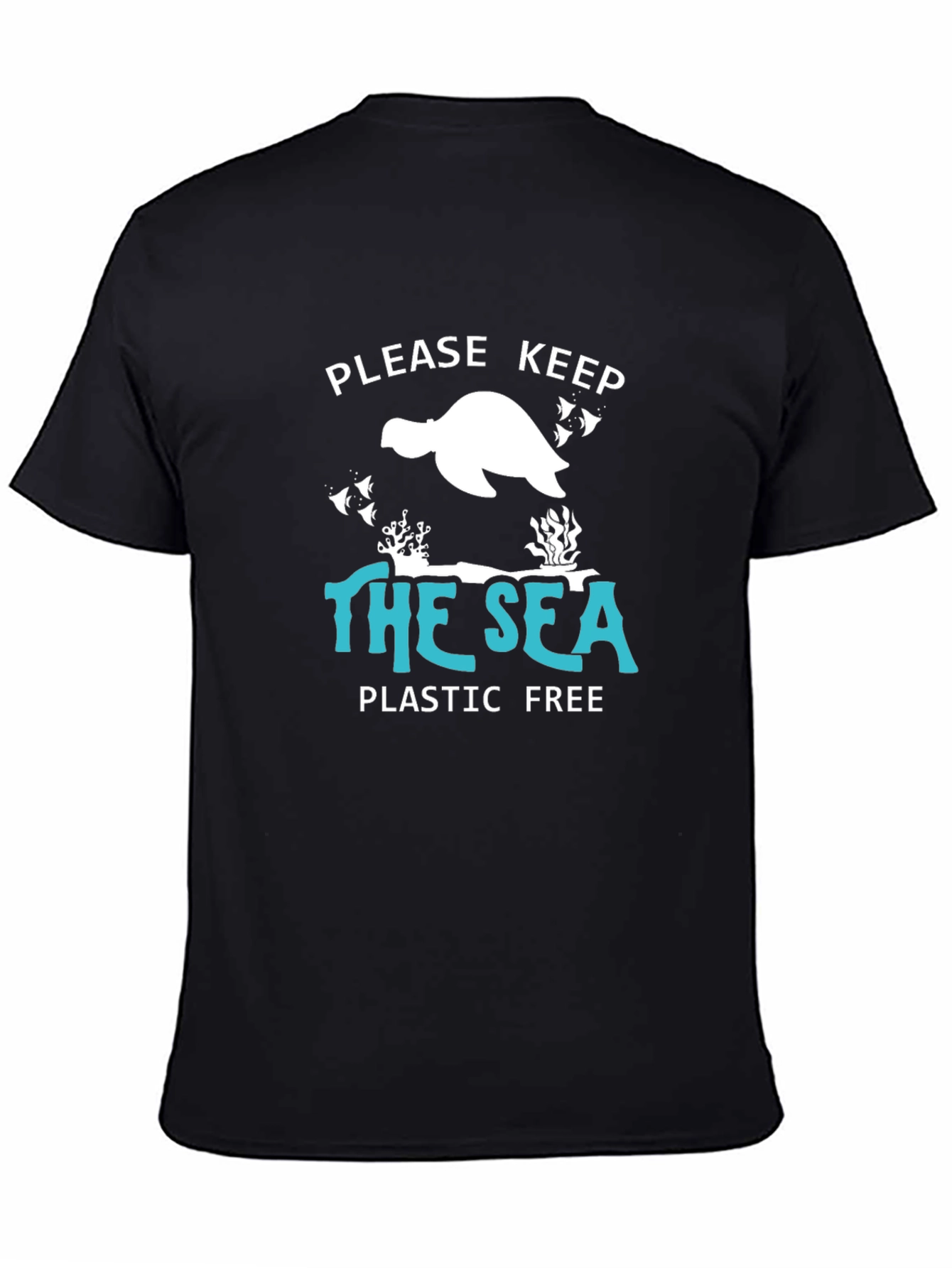 Black Keep the Sea Plastic Free Graphic Tee view 4