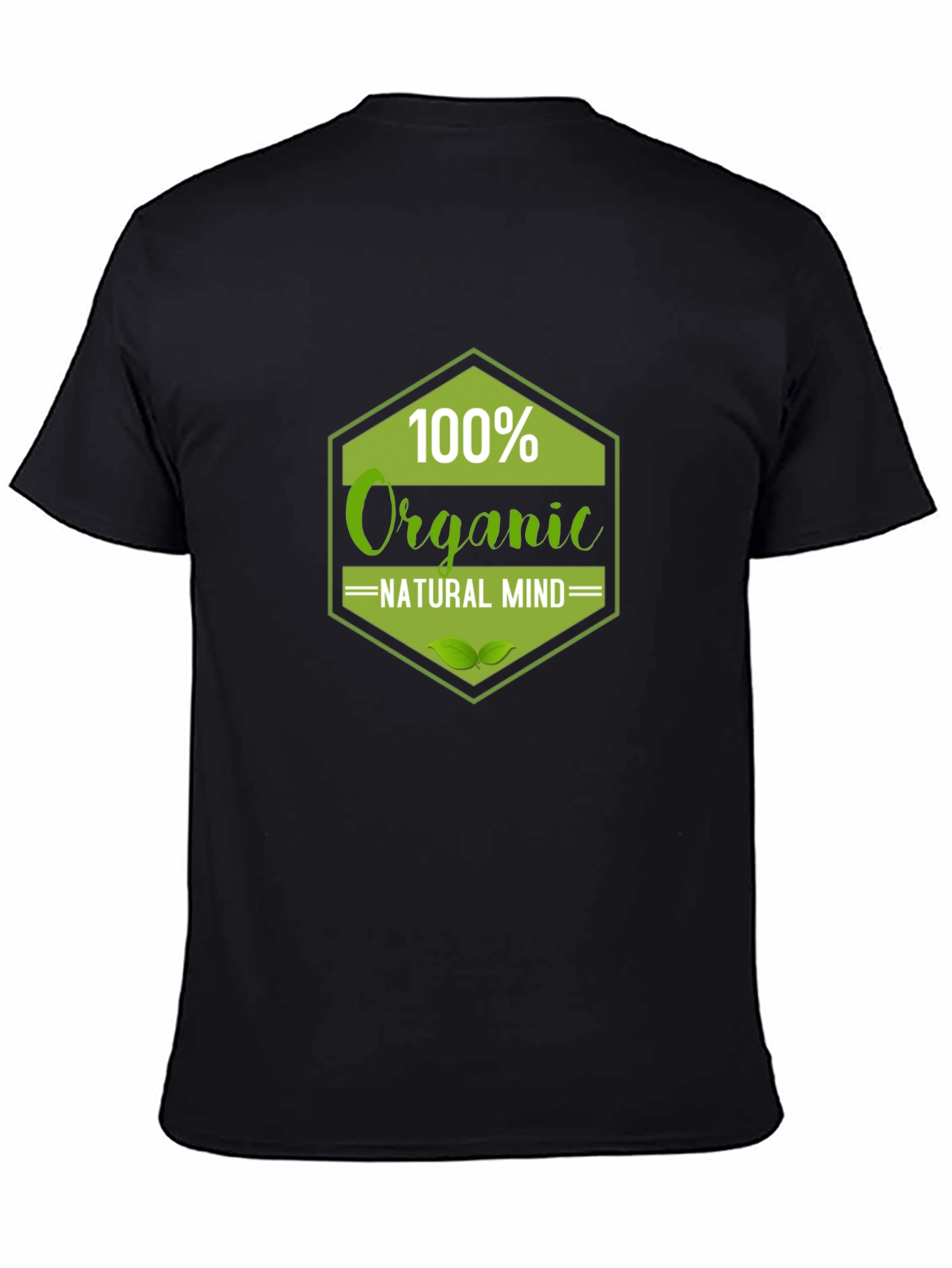 100% Organic Natural Mind Black T-Shirt - 4