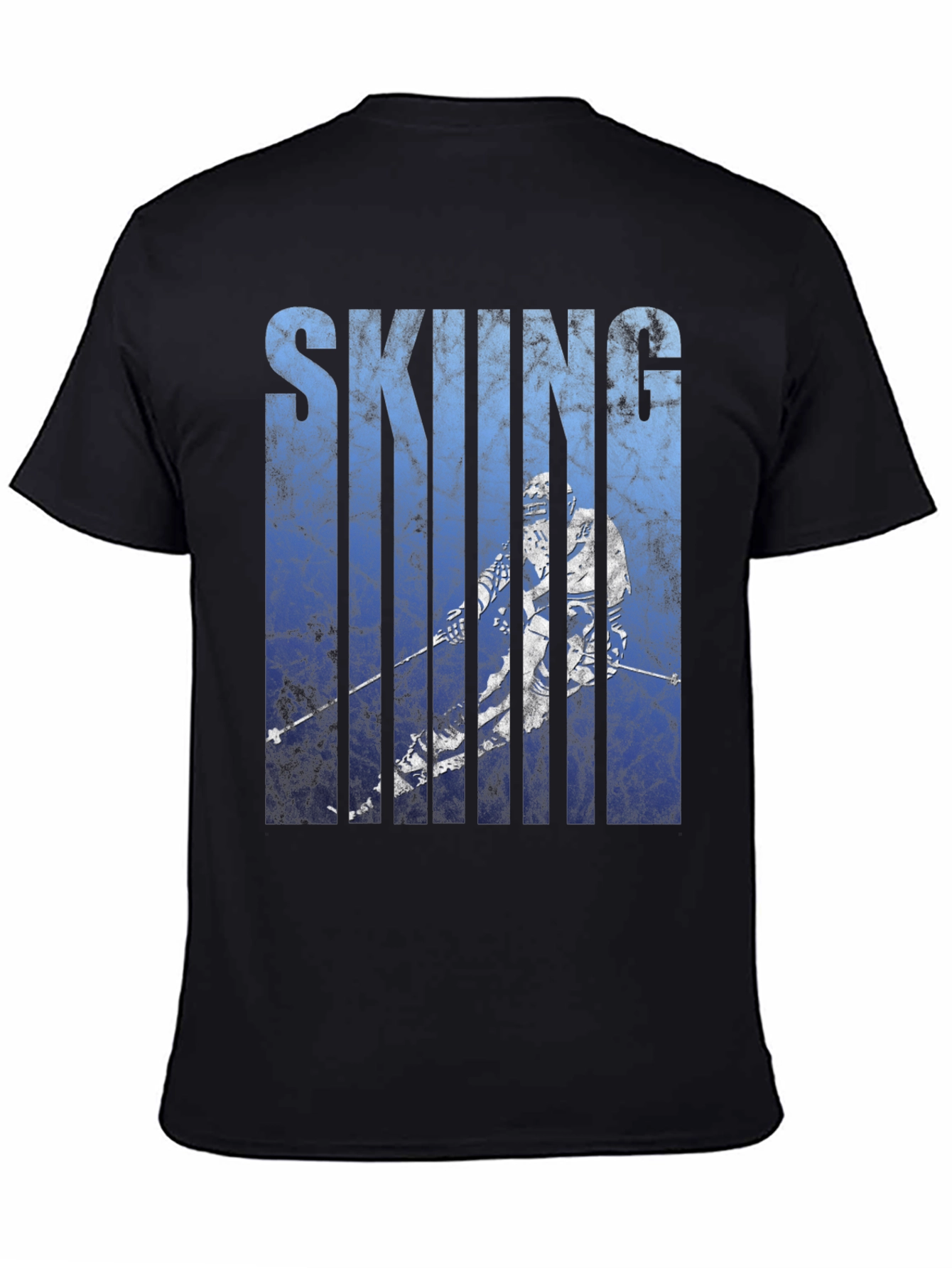 Black Skiing Graphic Tee - Black Cotton Blend view 4