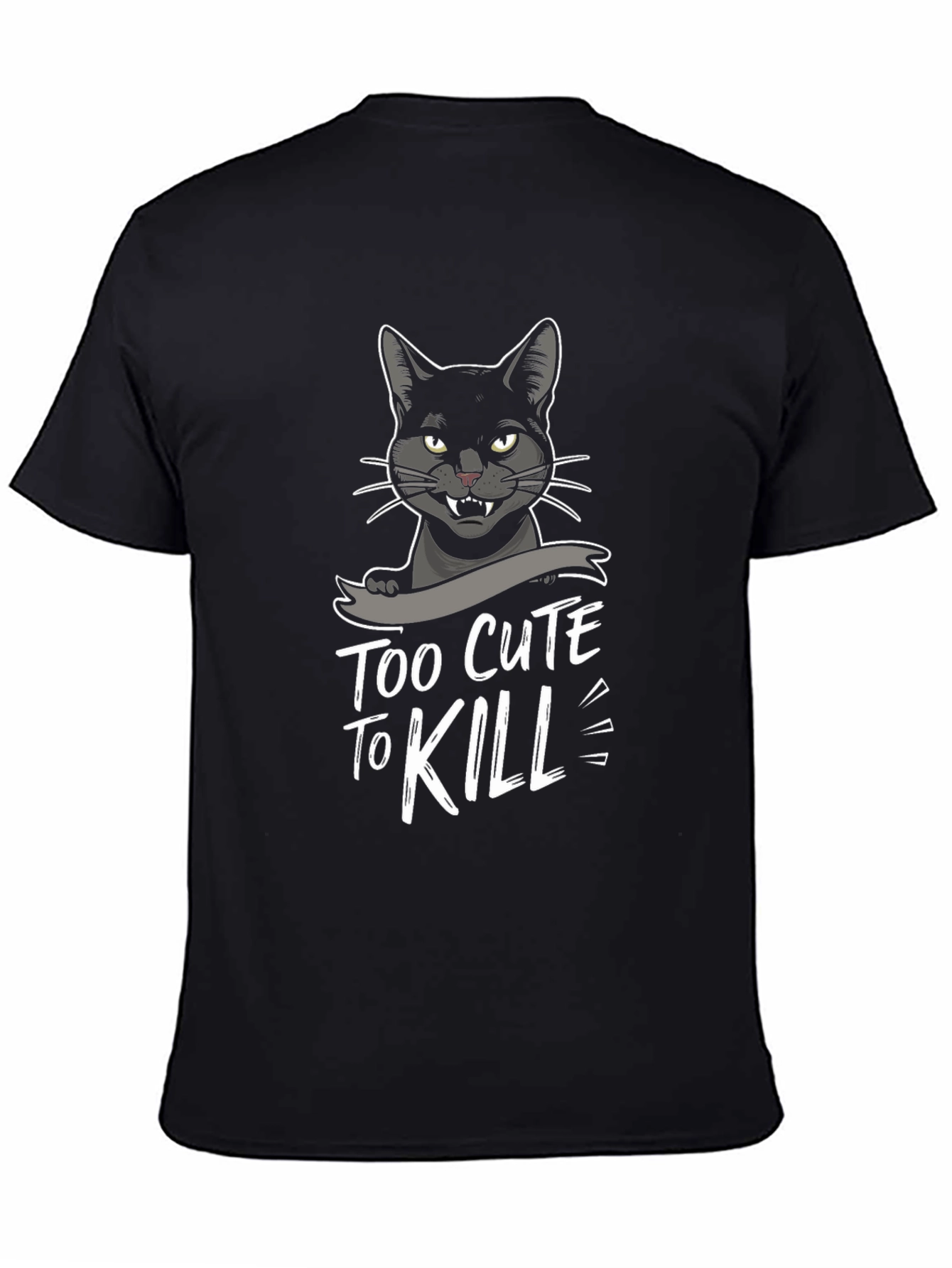 Black Too Cute to Kill Black Cat Graphic Tee view 4