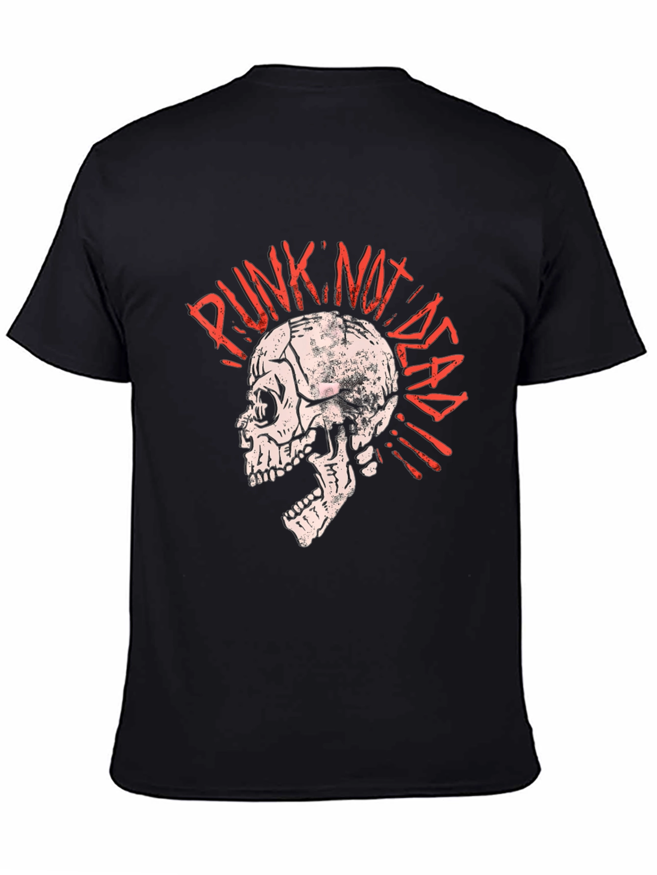 Black Punk Not Dead Skull T-Shirt view 4