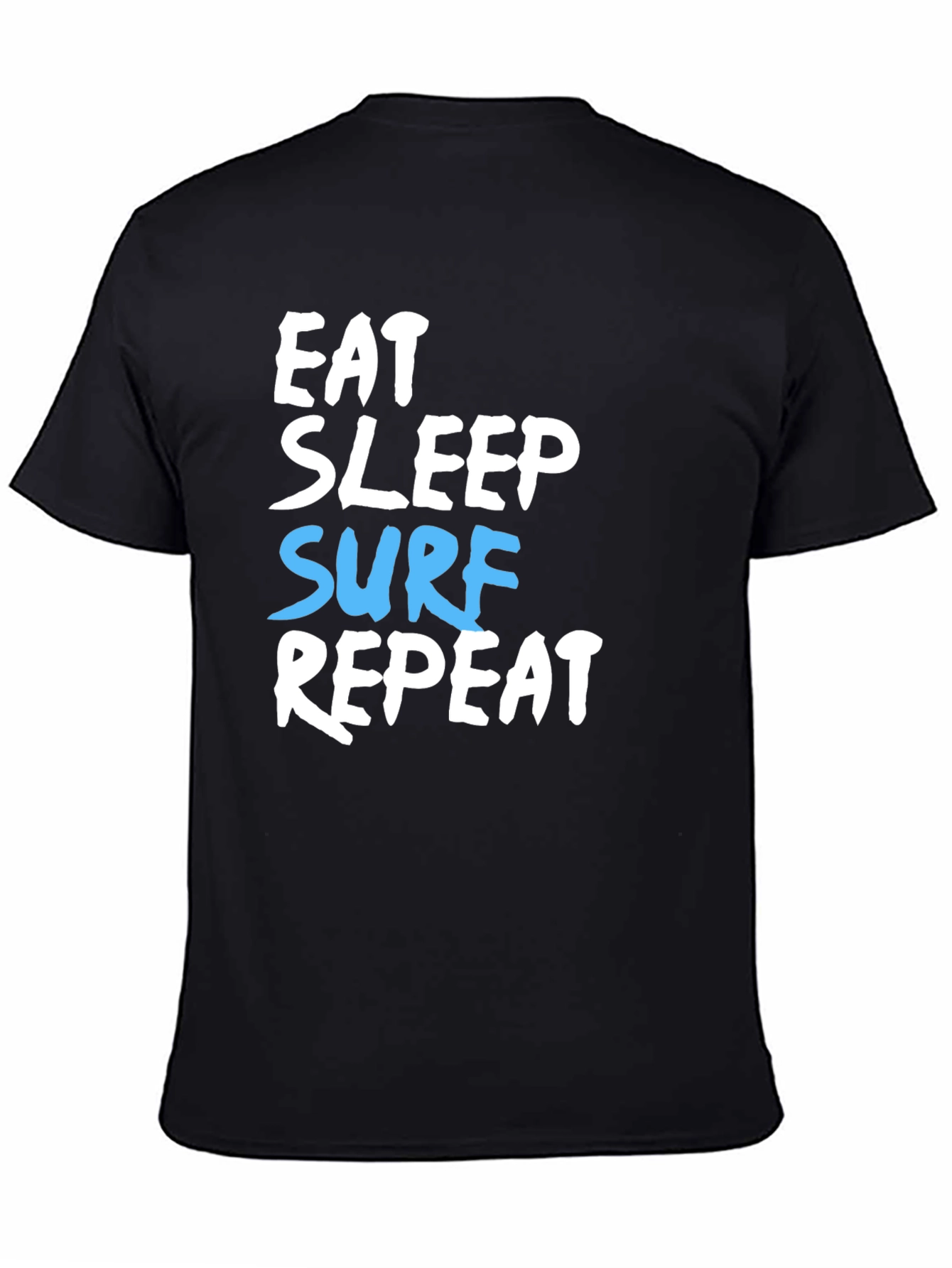 Black Eat Sleep Surf Repeat Graphic T-Shirt view 4