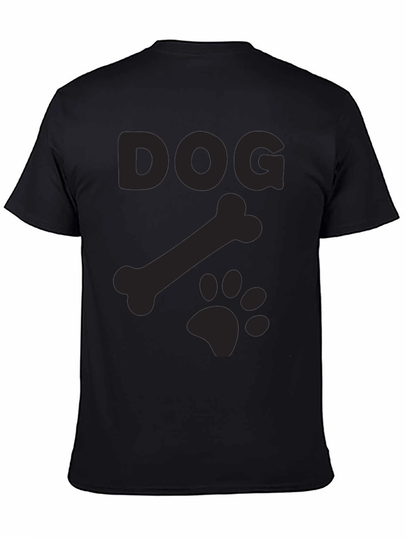 Black Dog Bone Paw Print T-Shirt view 4