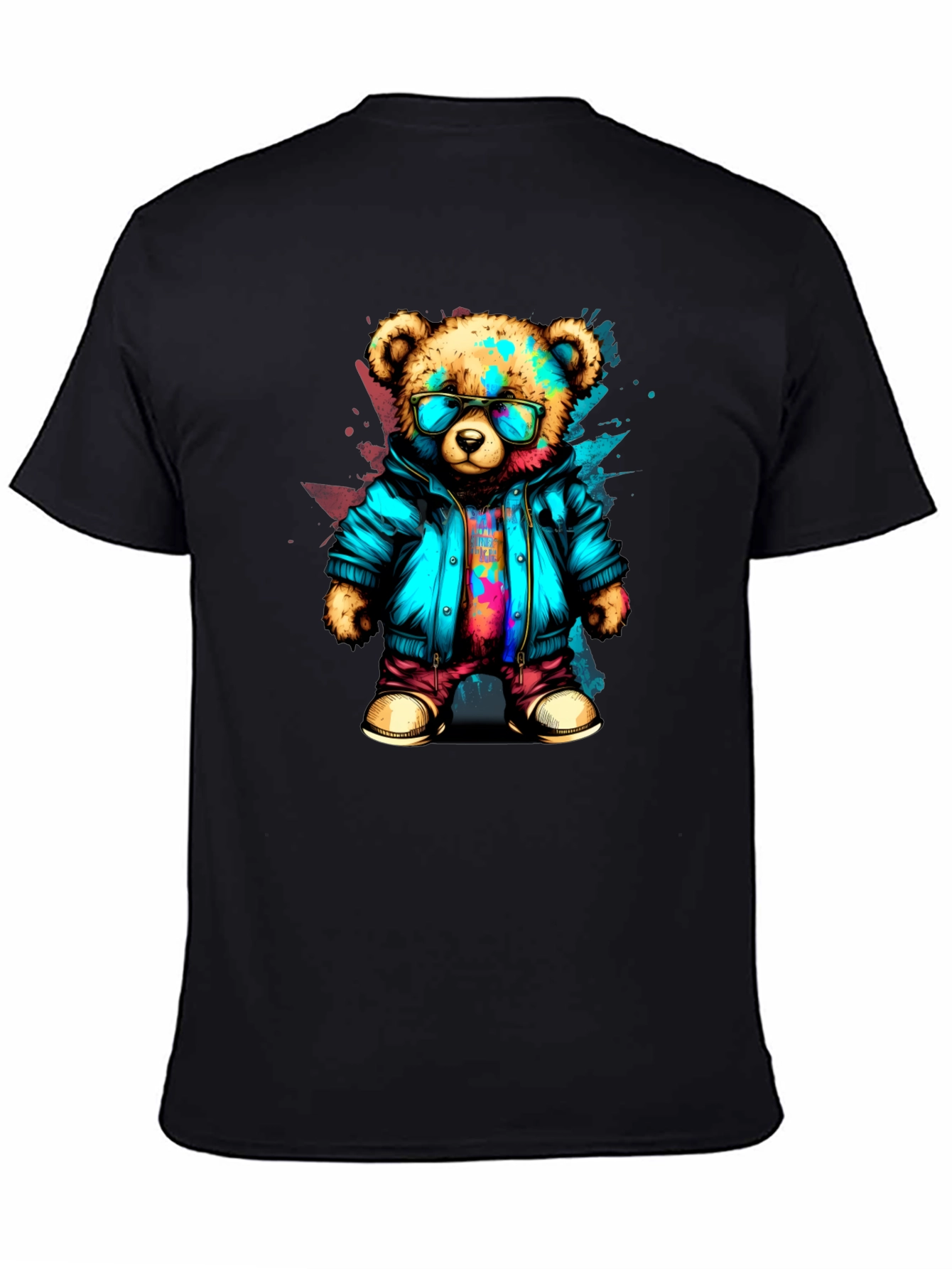 Black Cool Bear Graphic Tee - Urban Style view 4