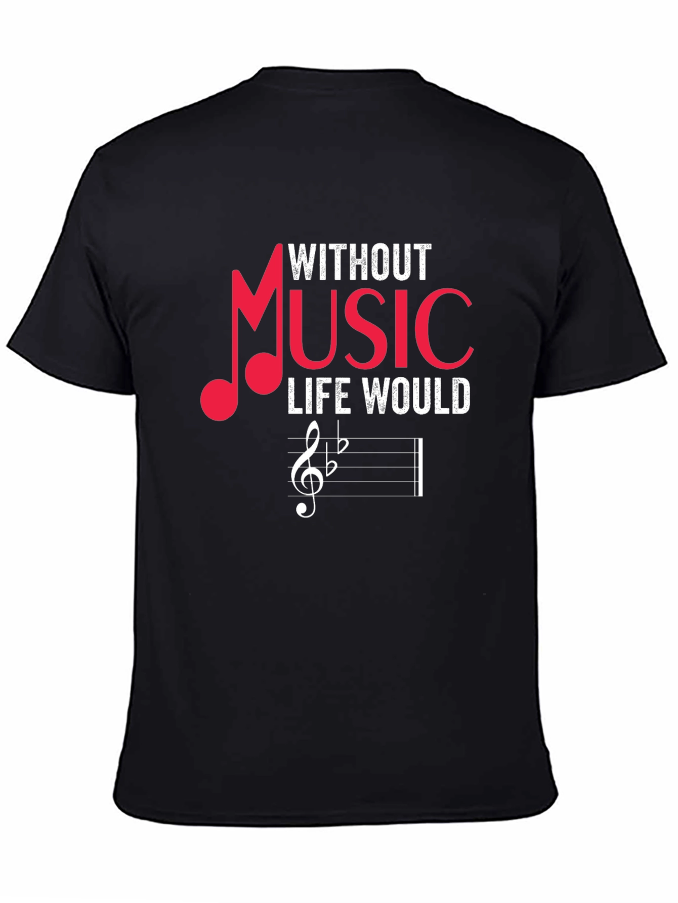 Black Music Lover Graphic Tee - Without Music Life Would... view 4