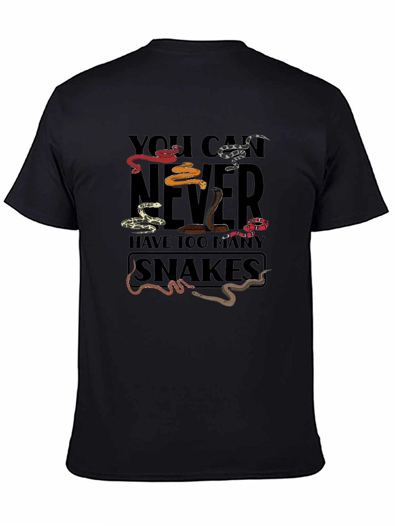 Black You Can Never Have Too Many Snakes T-Shirt view 4