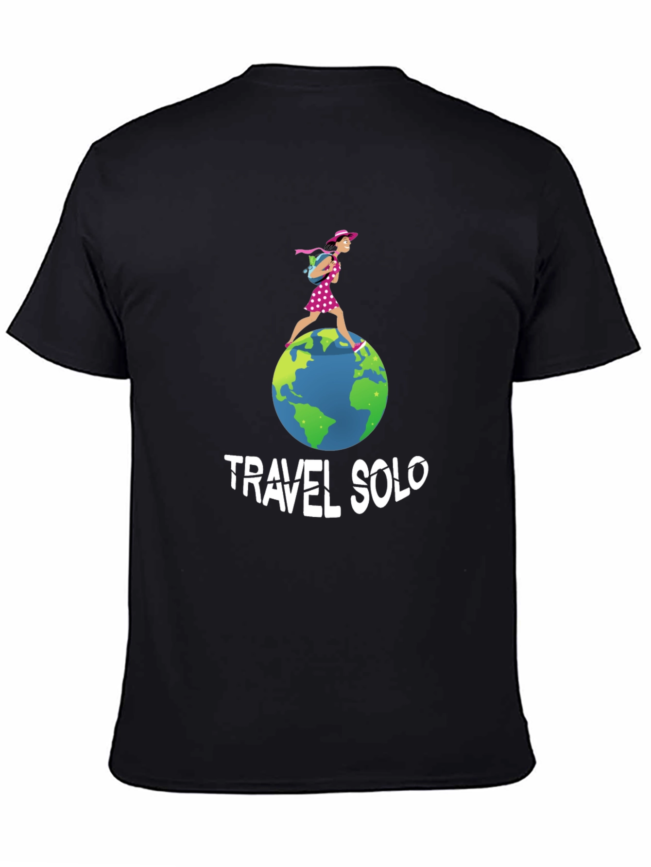 Black Travel Solo Graphic Tee - Adventure Shirt view 4