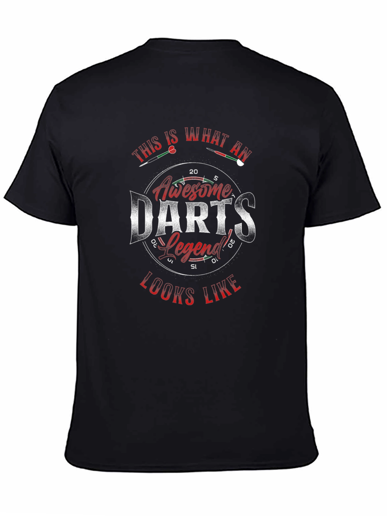 Black Awesome Darts Legend Graphic T-Shirt view 4