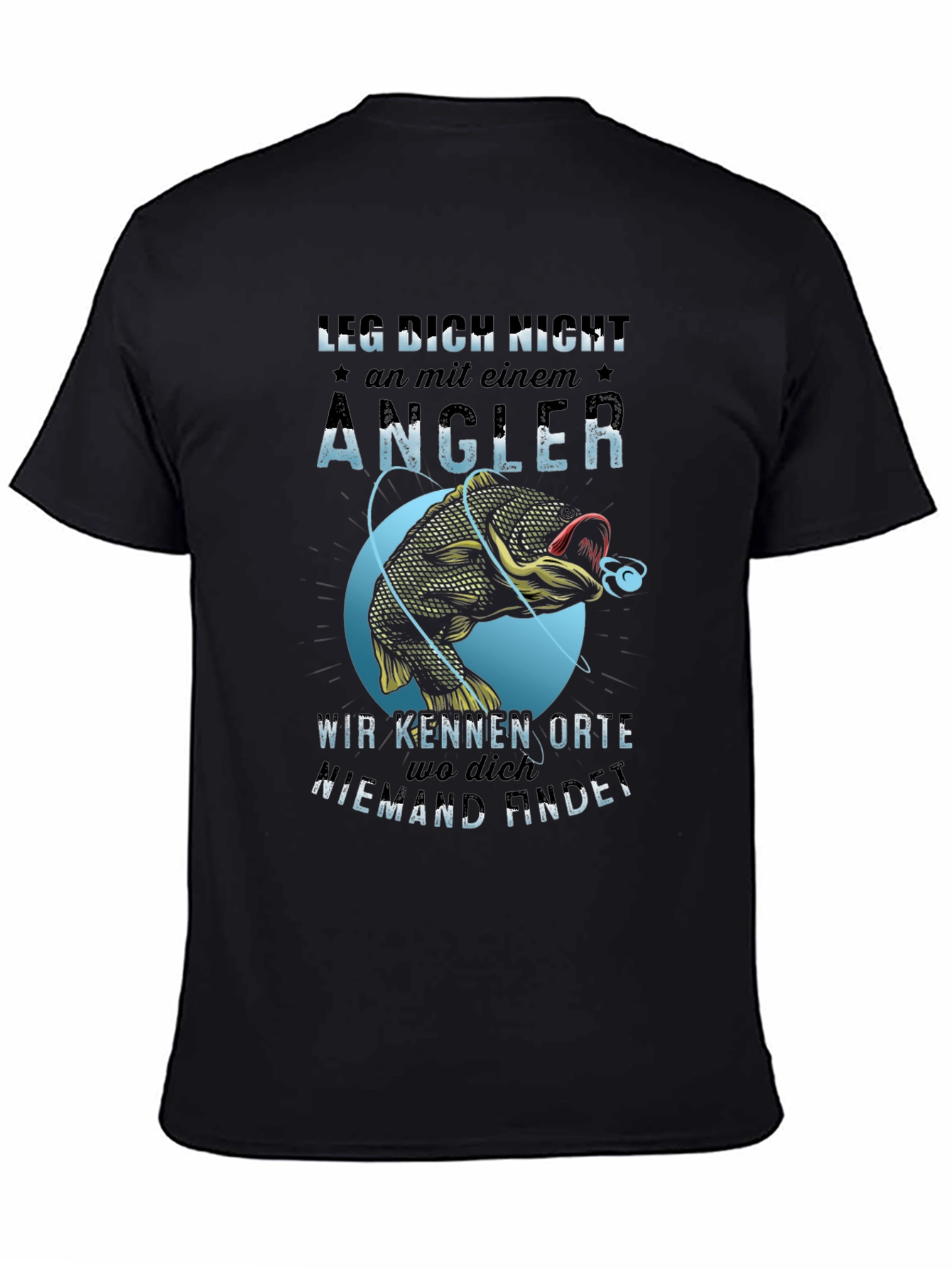Black Angler Graphic Tee - Fishing Lover's Shirt view 4
