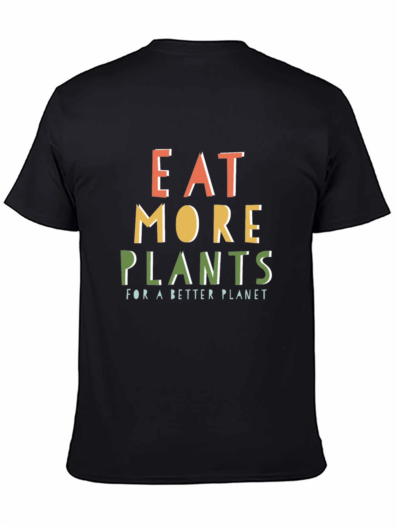 Black Eat More Plants Graphic T-Shirt view 4