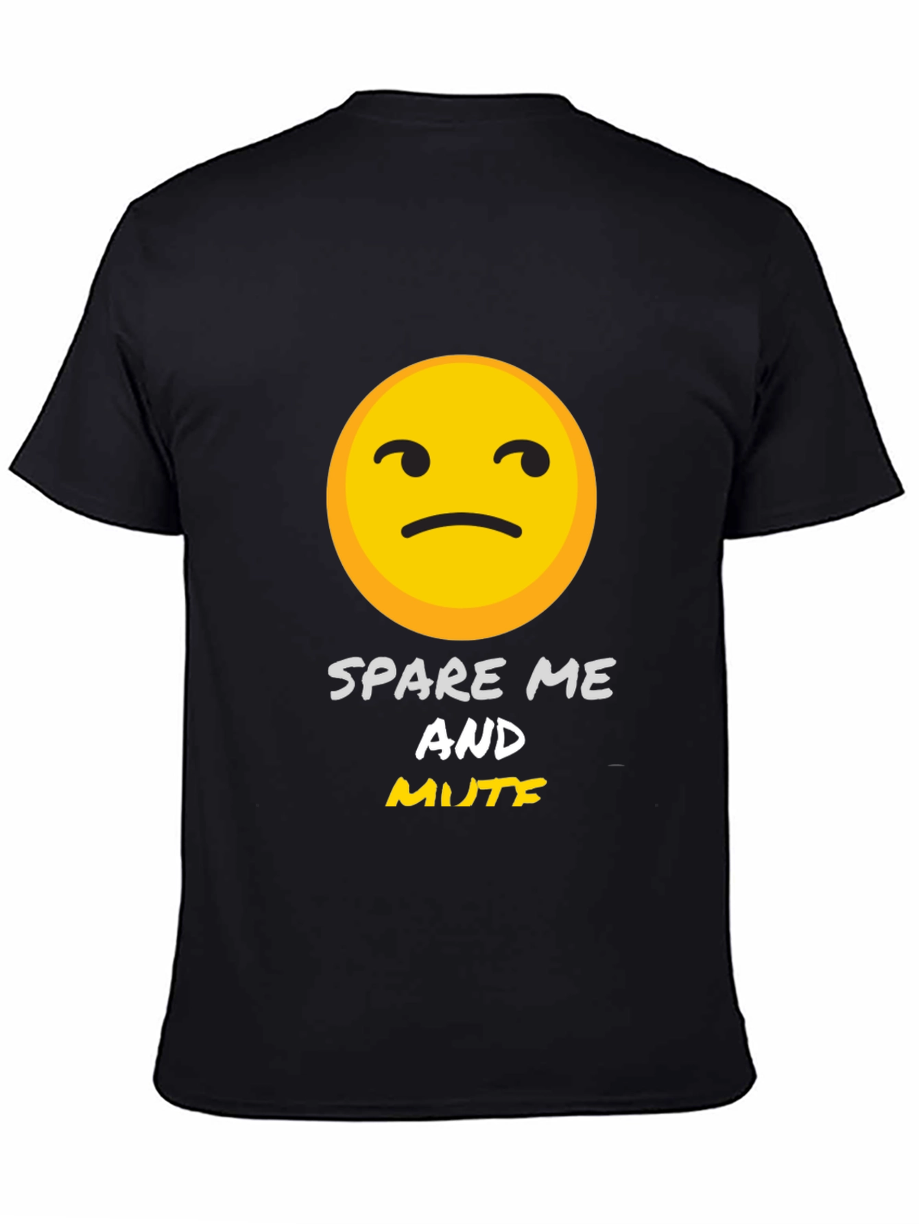 Black Spare Me and Mute Graphic T-Shirt view 4