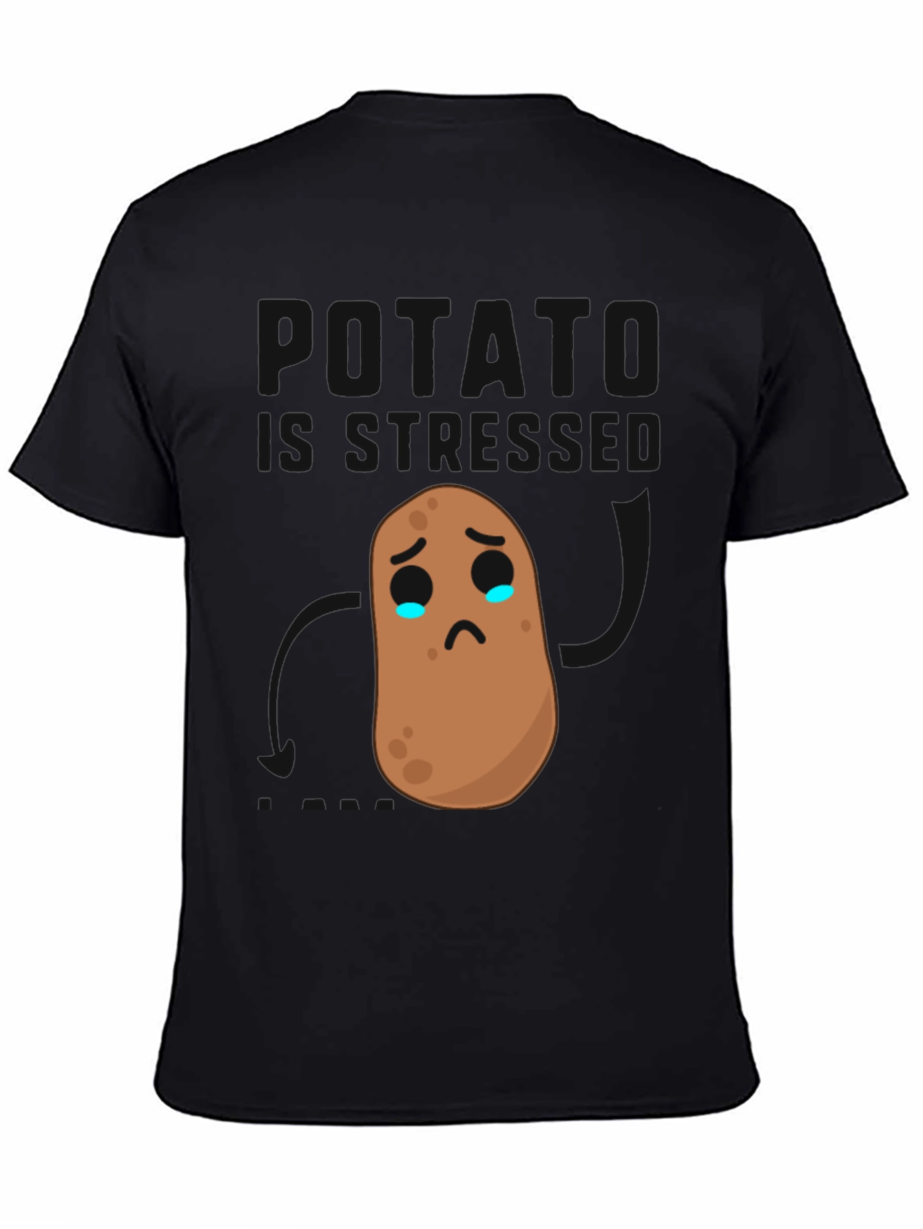 Black Sad Potato Graphic Tee - Black Cotton Comfort view 4