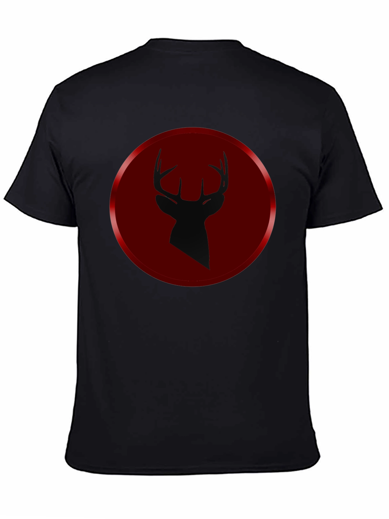 Black Deer Silhouette Graphic Tee - Men's Black T-Shirt view 4