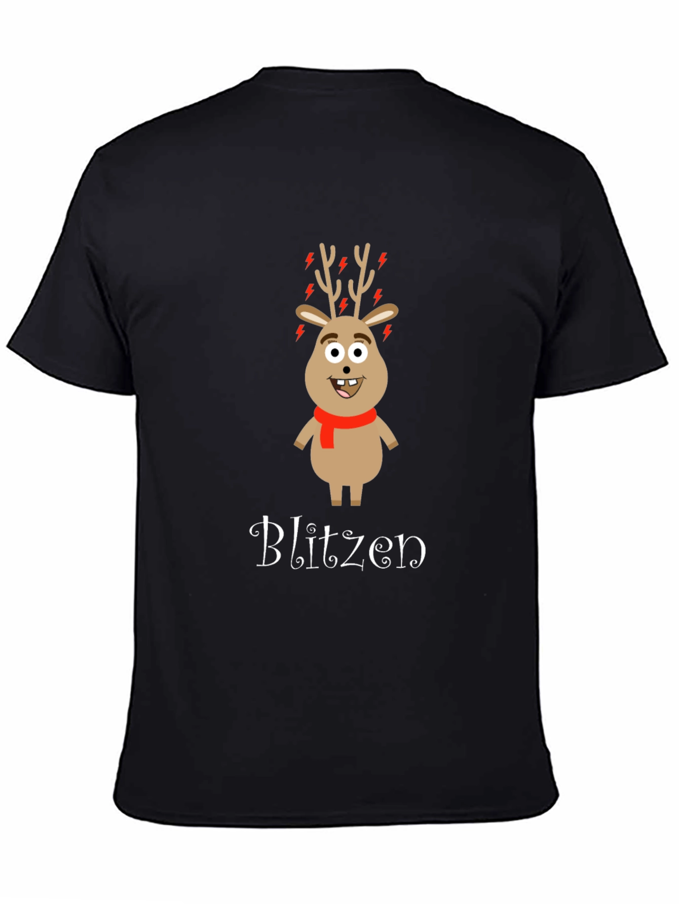 Black Blitzen Reindeer Graphic T-Shirt view 4
