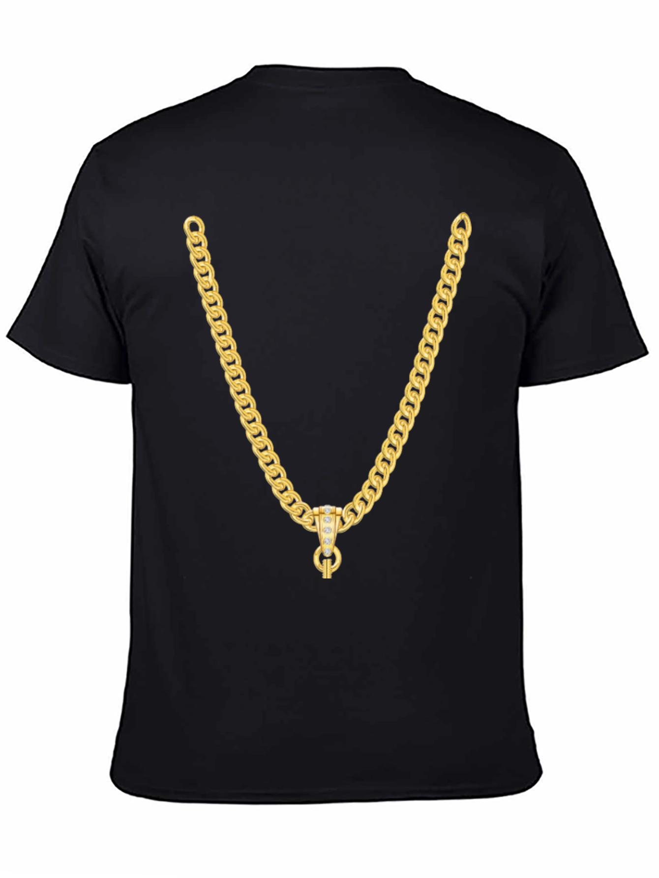 Black Gold Chain Graphic Black T-Shirt view 4