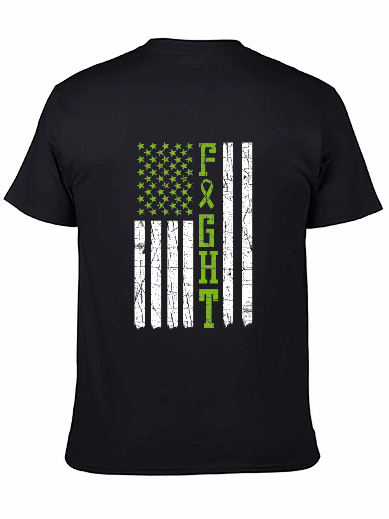 Black Fight T-Shirt - American Flag Style view 4