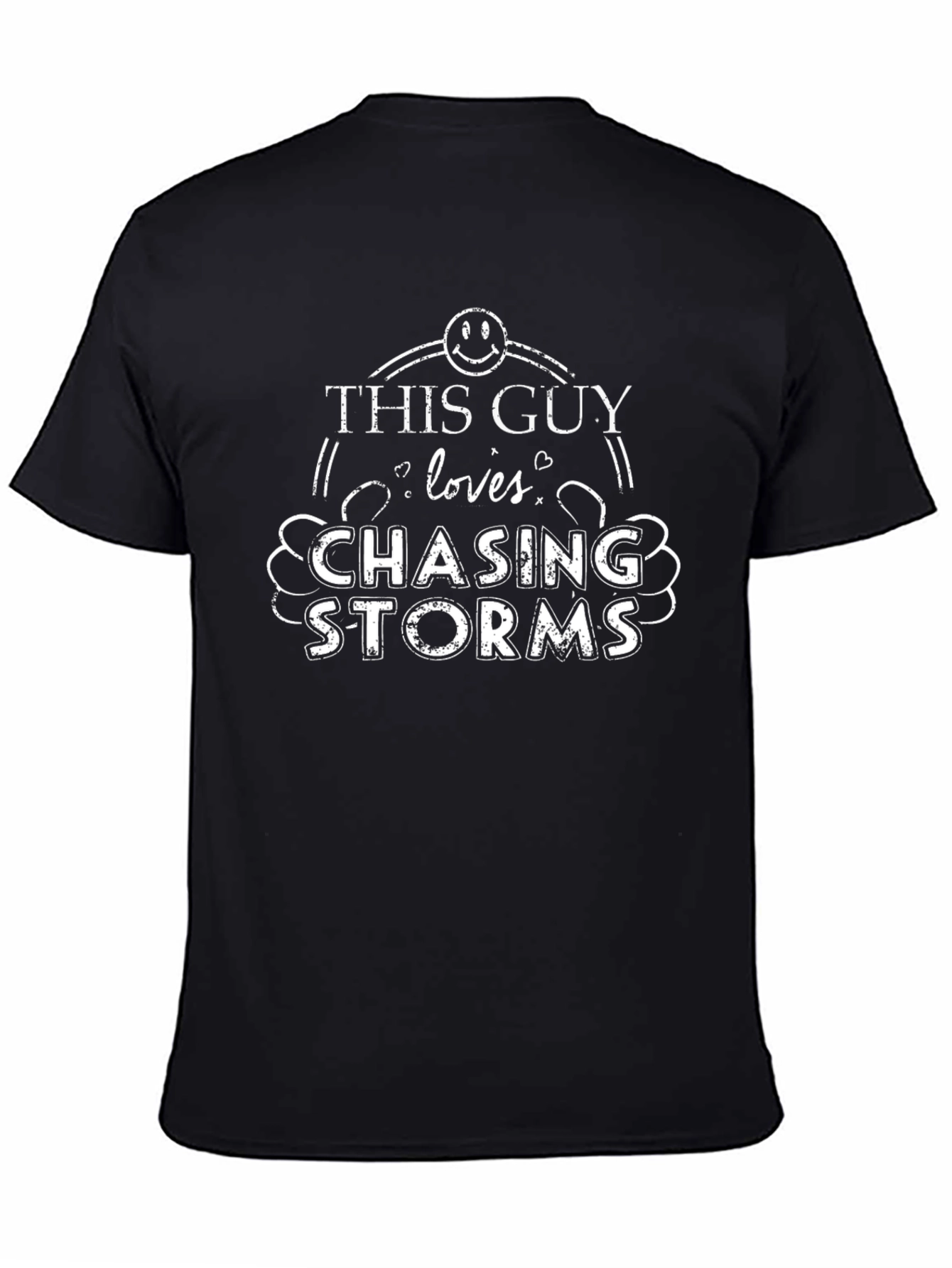 Black This Guy Loves Chasing Storms T-Shirt view 4