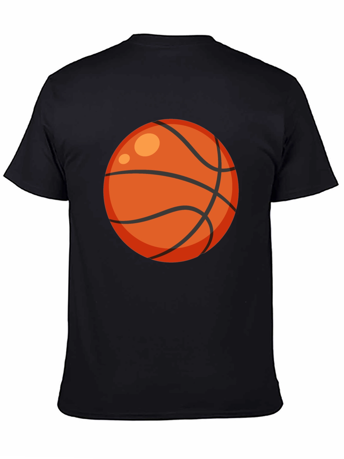 Black Basketball Graphic Tee - Black Cotton T-Shirt view 4