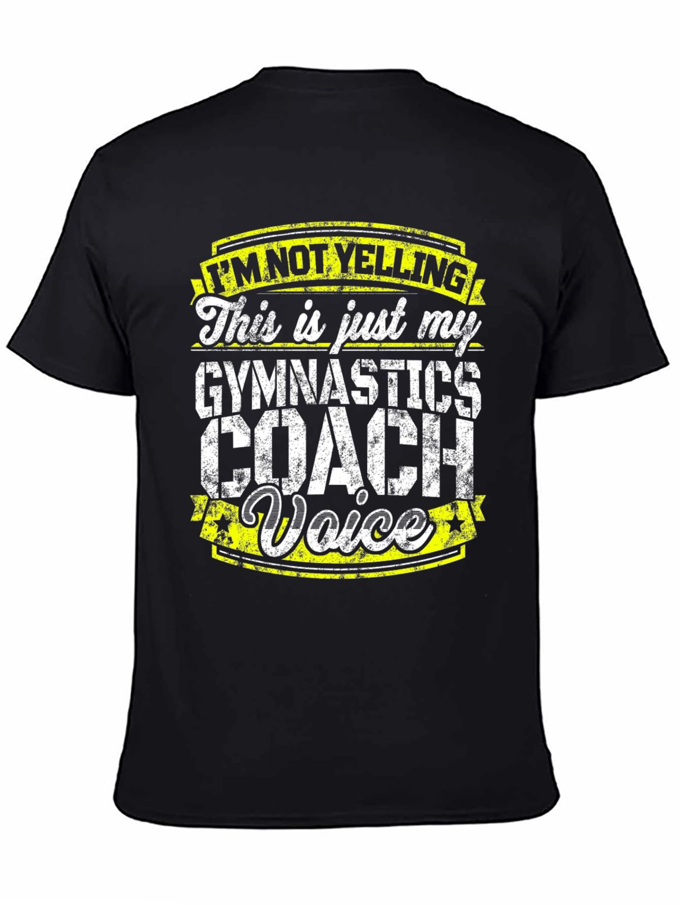 Black Gymnastics Coach Voice Graphic T-Shirt view 4