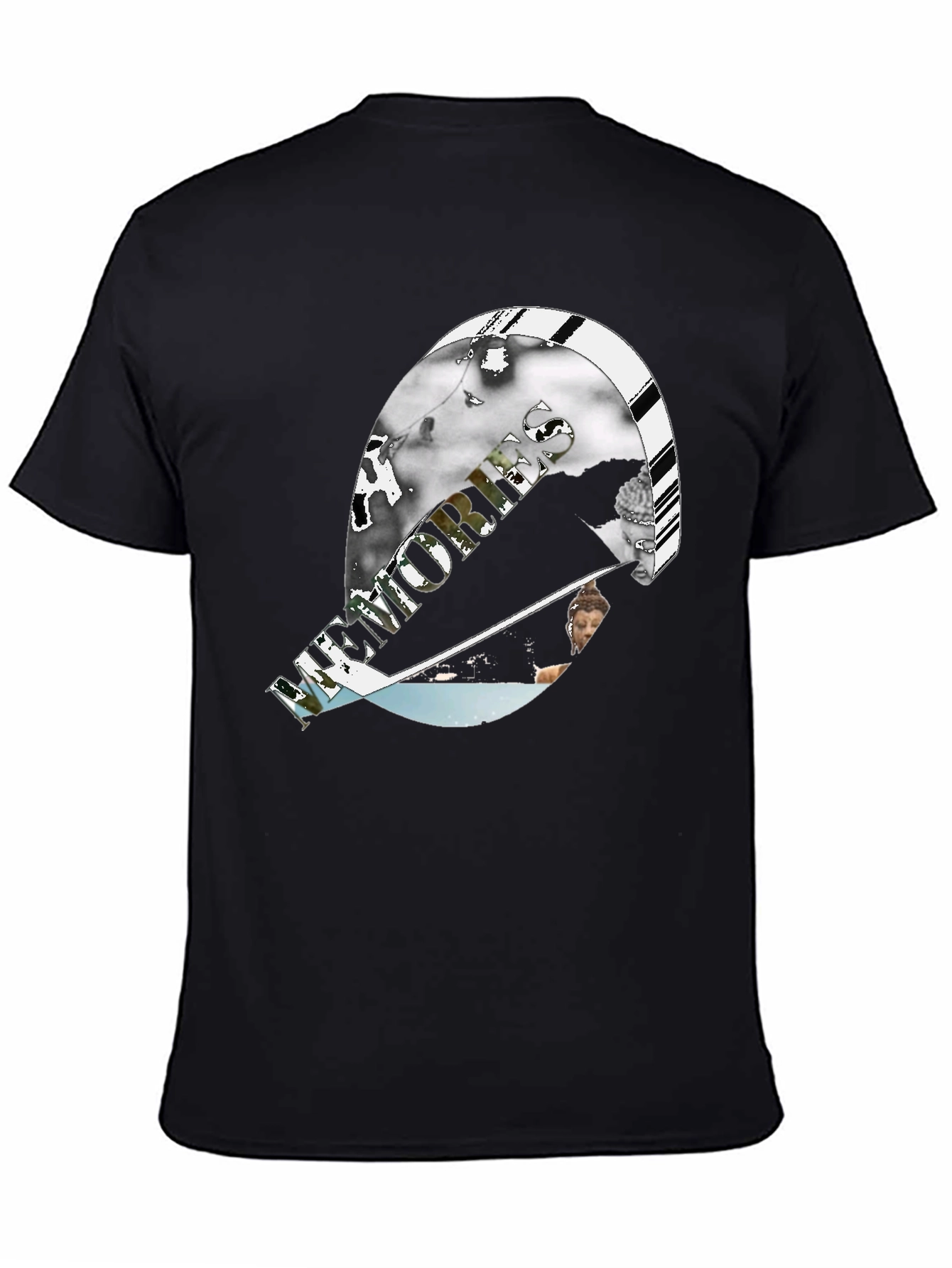 Black Modern Graphic Print Black T-Shirt view 4