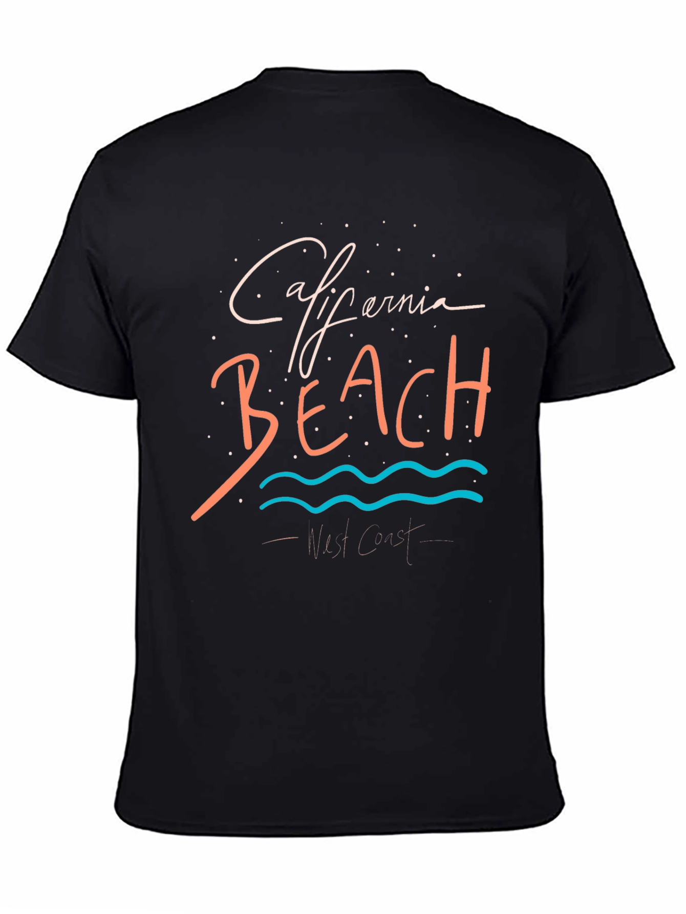 Black California Beach Graphic Tee - West Coast Style view 4