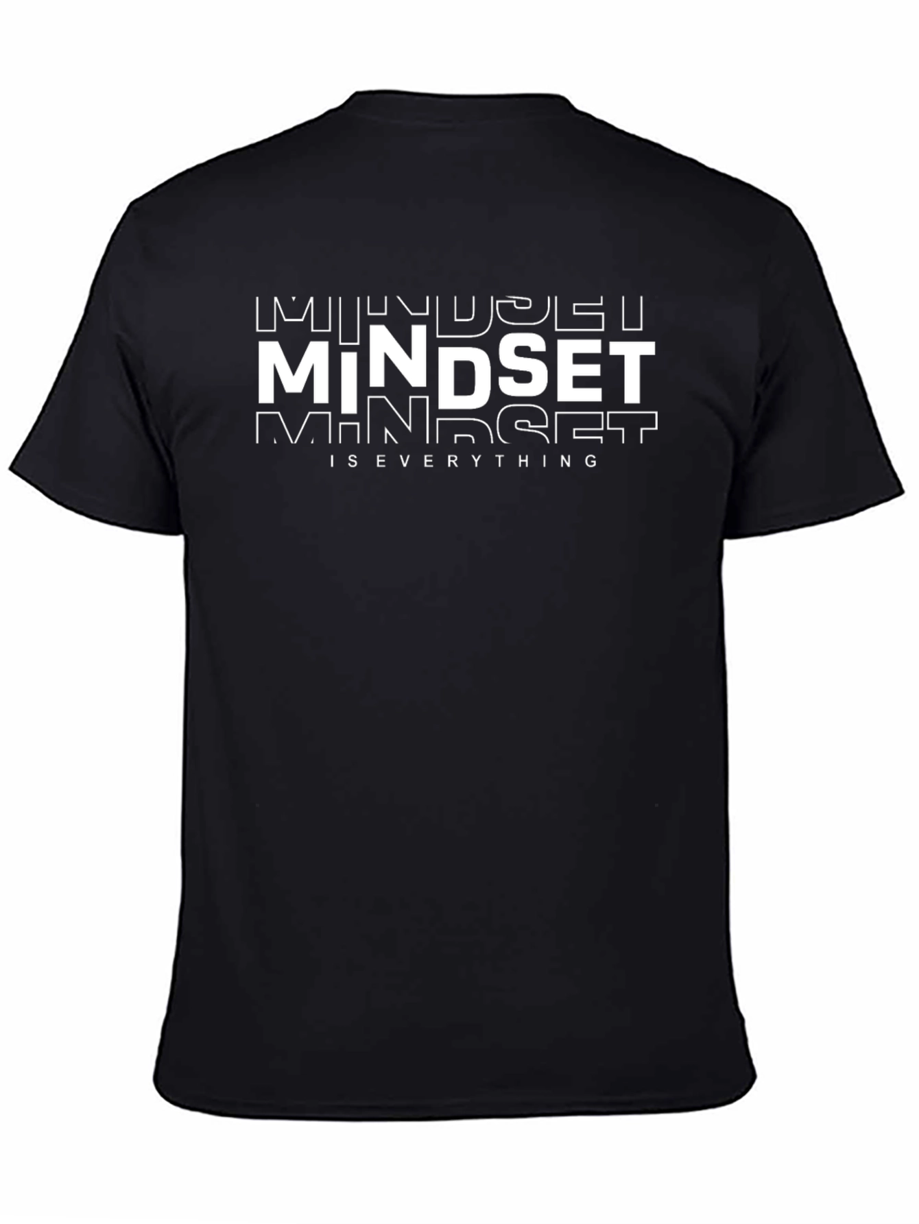 Black Mindset is Everything Black Graphic T-Shirt view 4