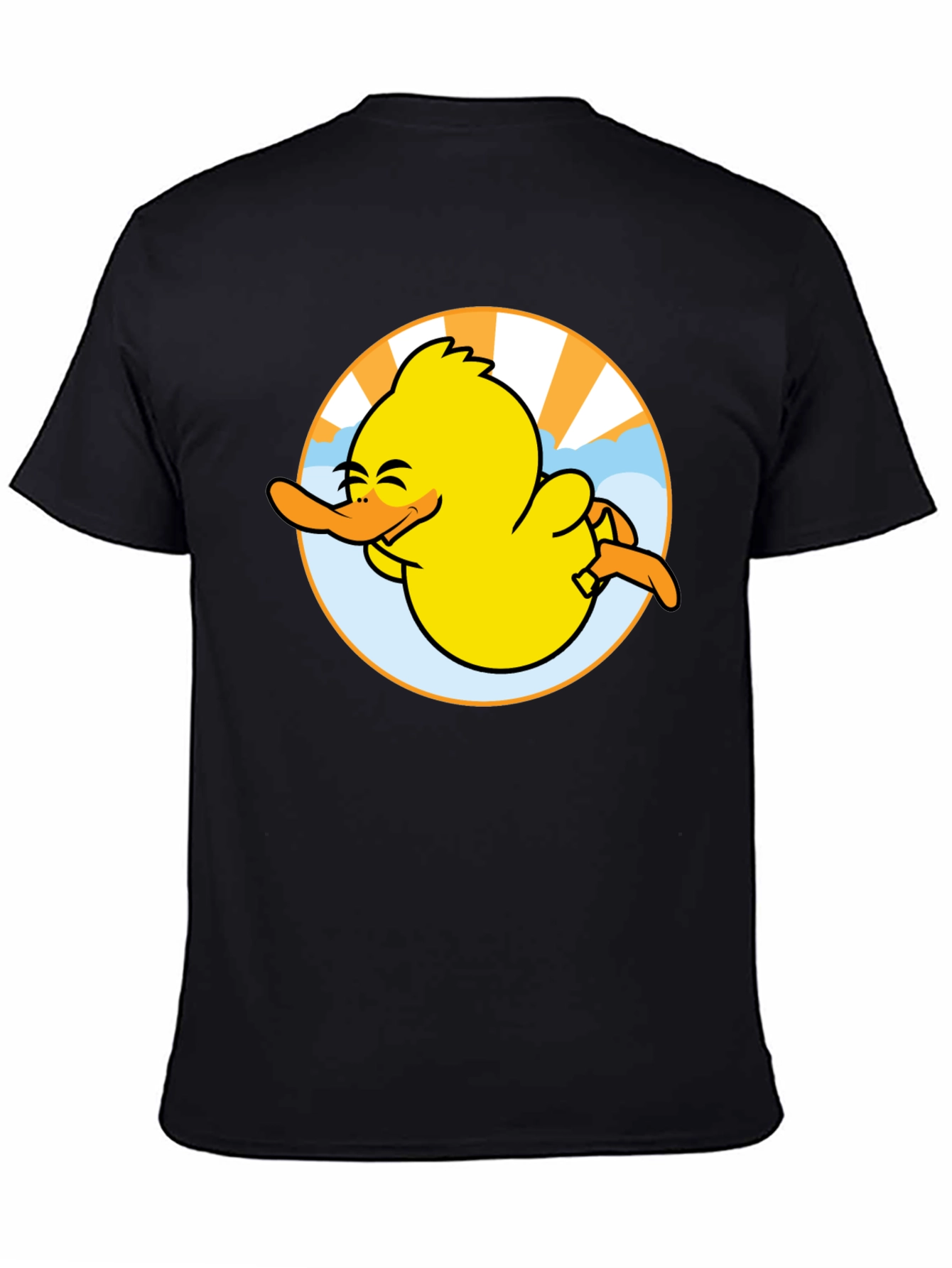Black Happy Duck Graphic Tee - Fun Black T-Shirt view 4