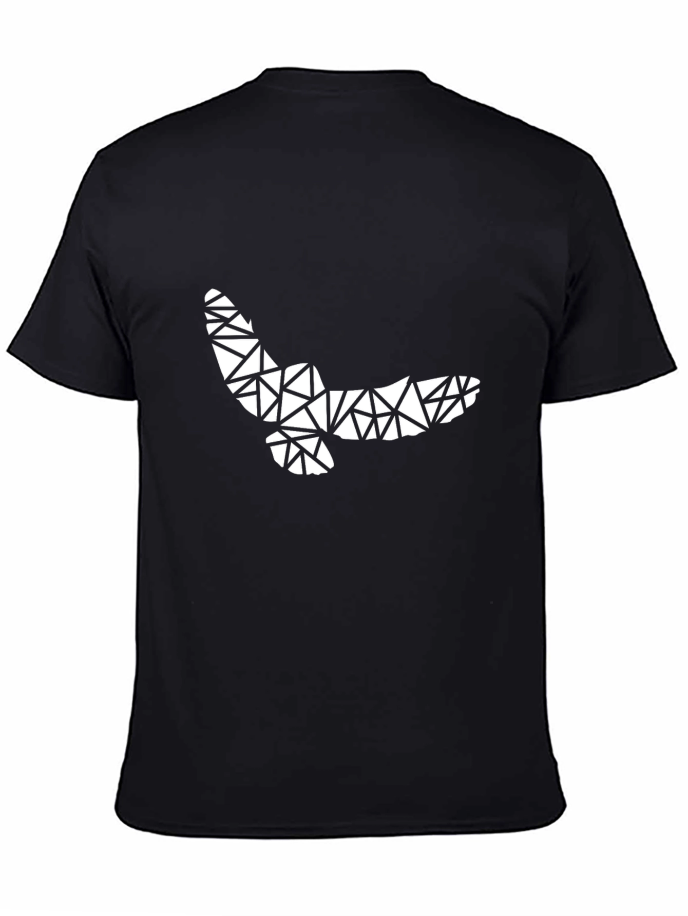 Black Geometric Owl T-Shirt - Black Graphic Tee view 4
