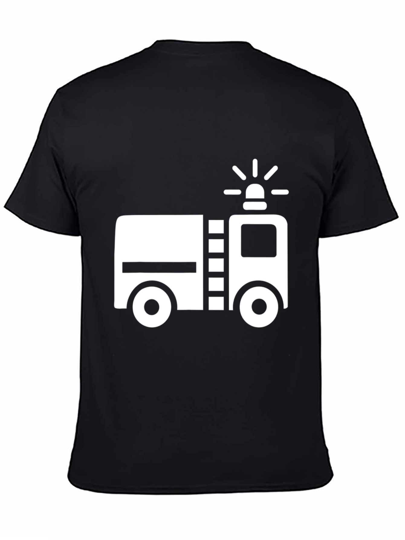 Black Fire Truck Graphic T-Shirt - Black view 4