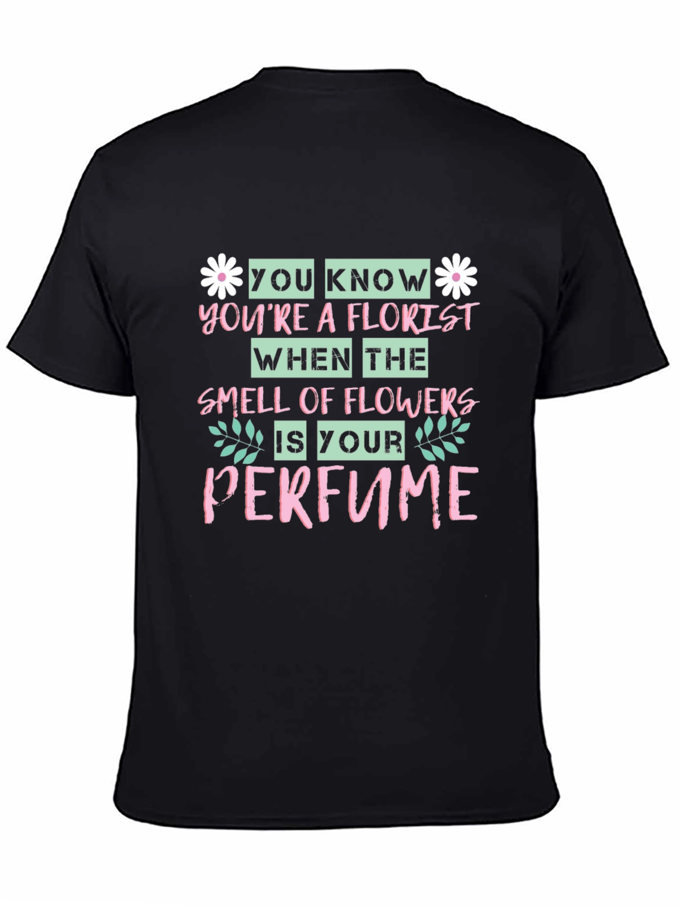 Black Florist Perfume Graphic Tee - Soft Cotton Blend view 4