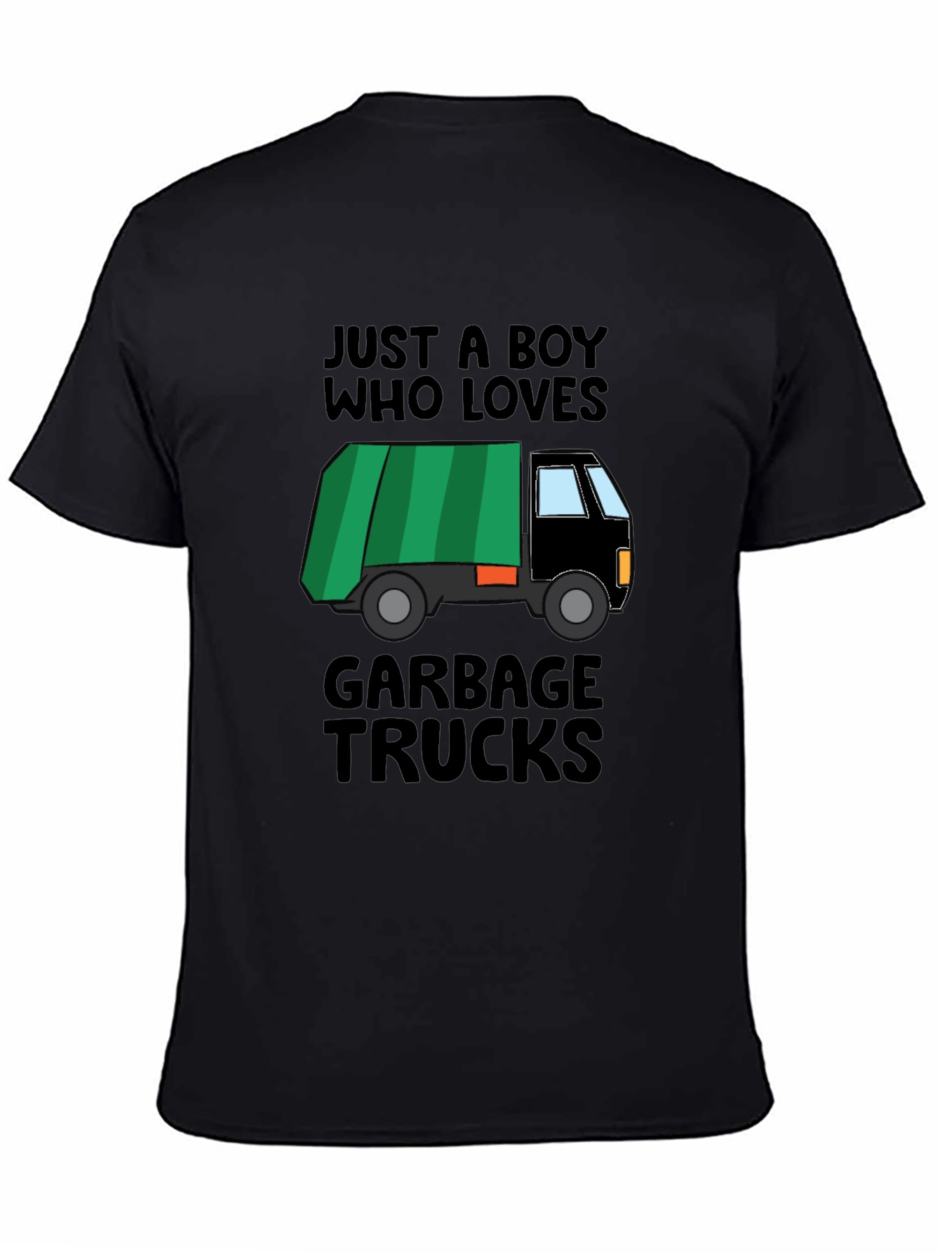 Black Boy's Garbage Truck T-Shirt view 4